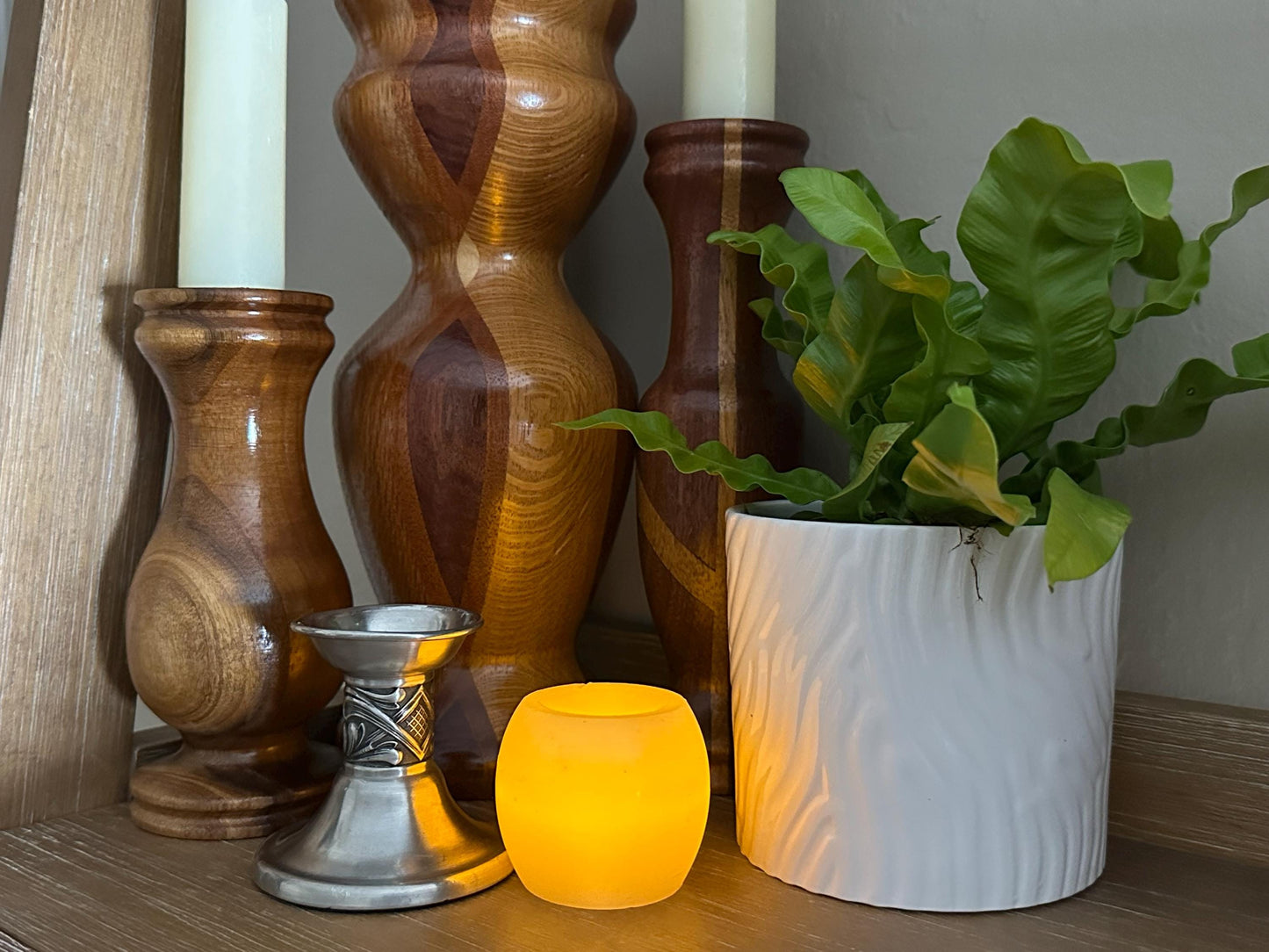 Elegant Norwegian Pewter Taper Candlestick: Haugrud Silver-Tone Candle Holder for Home Decor