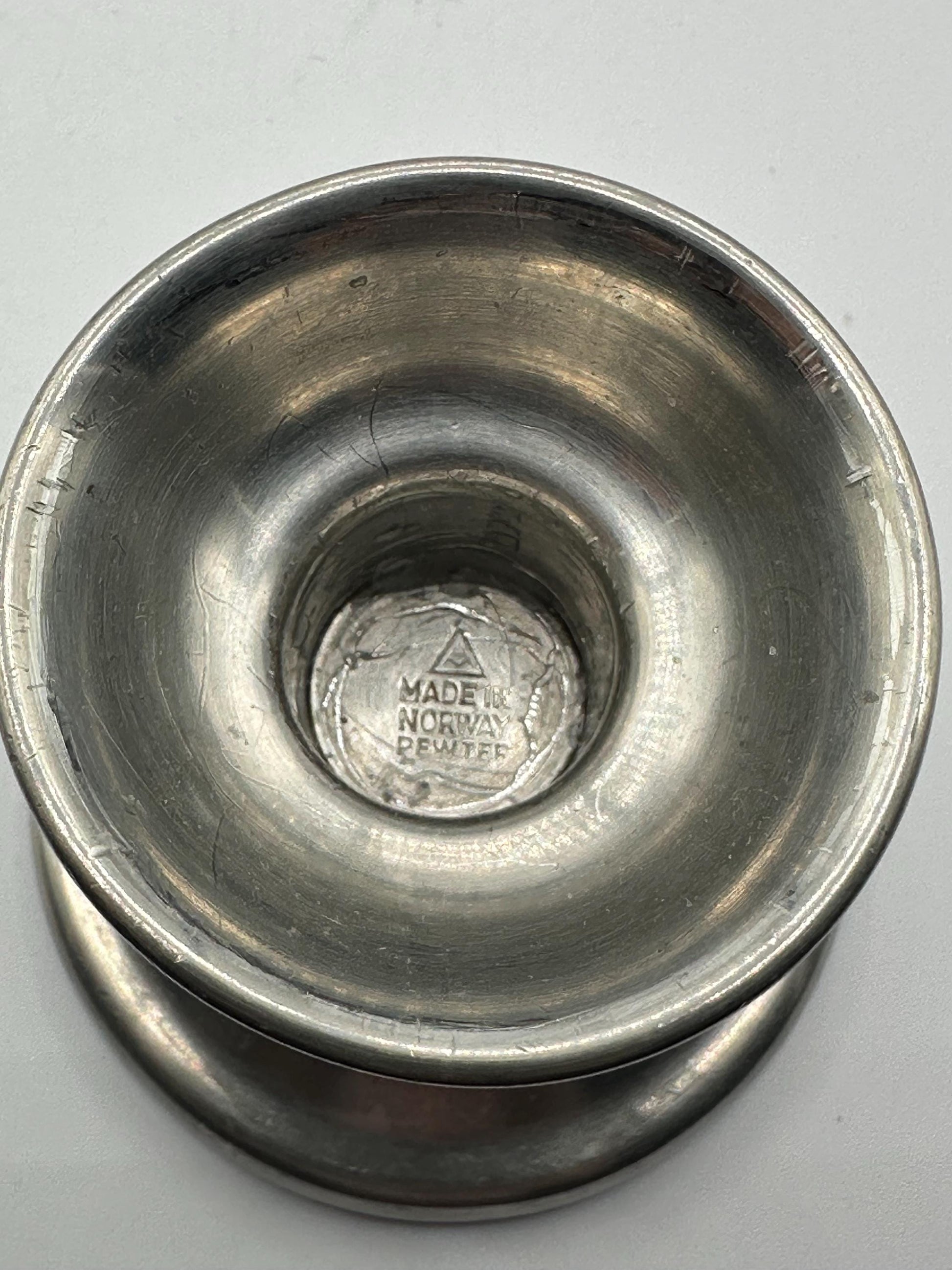 Elegant Norwegian Pewter Taper Candlestick: Haugrud Silver-Tone Candle Holder for Home Decor