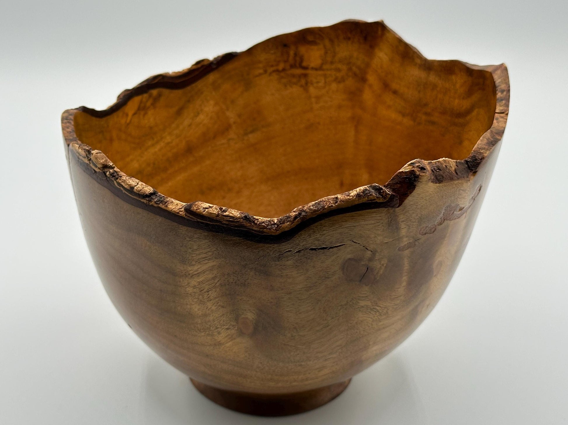 Vintage Myrtlewood Bowl: Hand-Turned, Signed by Chuck McLaughlin - Unique Artisan Woodcraft