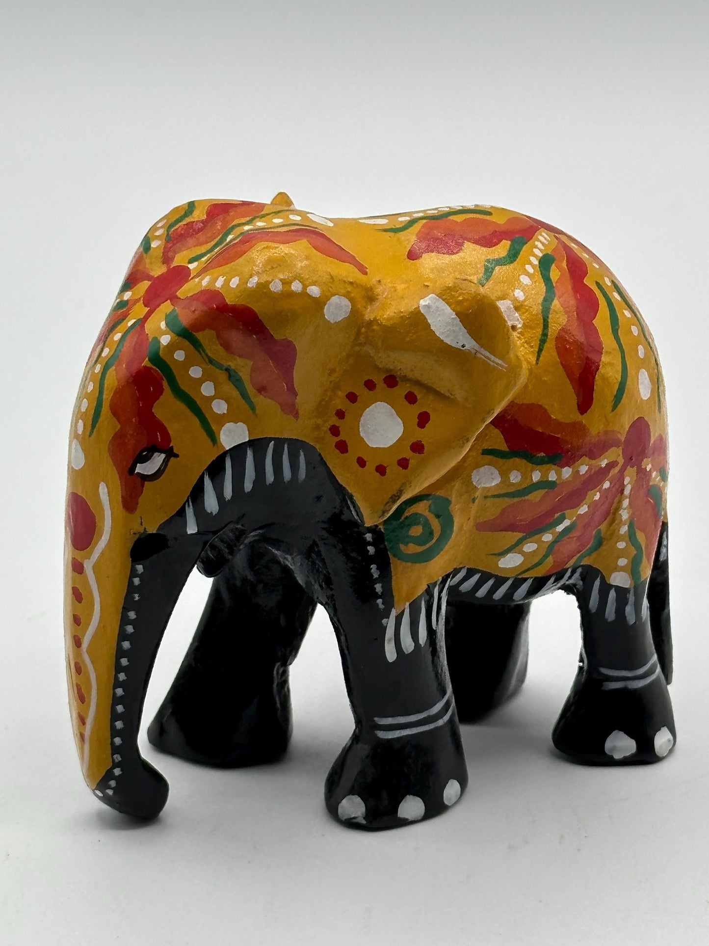Handcrafted Vintage Wooden Elephant Figurines: Rustic Decor for Home, Office, or Collectible Display