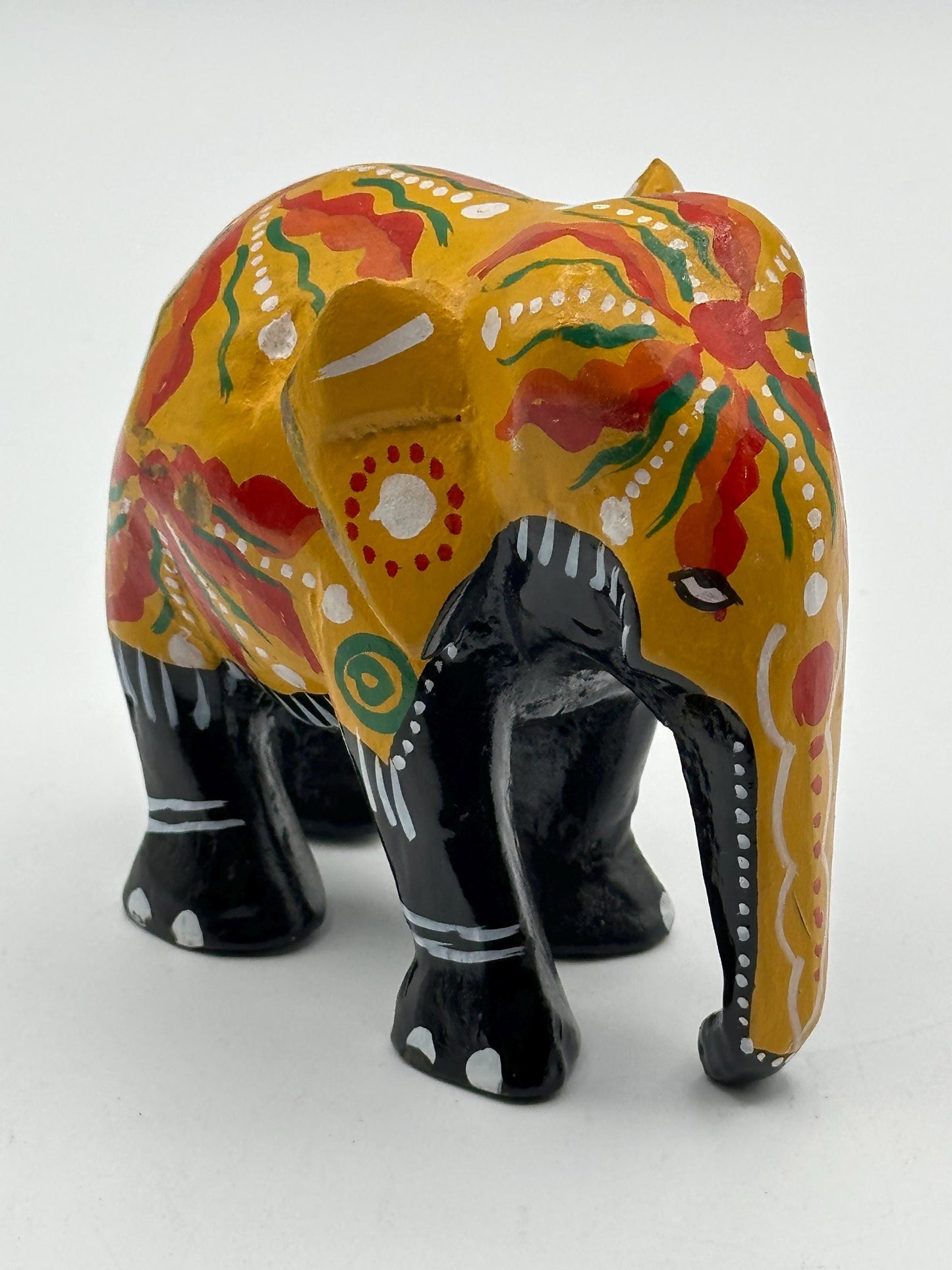 Handcrafted Vintage Wooden Elephant Figurines: Rustic Decor for Home, Office, or Collectible Display
