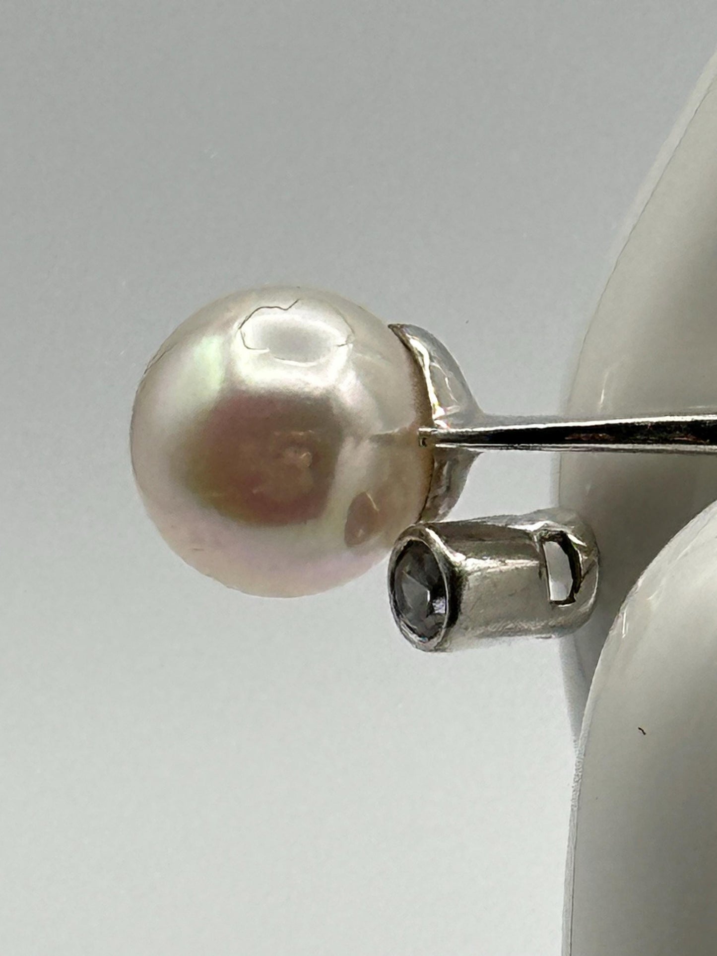 Elegant Pearl and Cubic Zirconia Sterling Silver Ring - Dainty Bridal Jewelry Gift