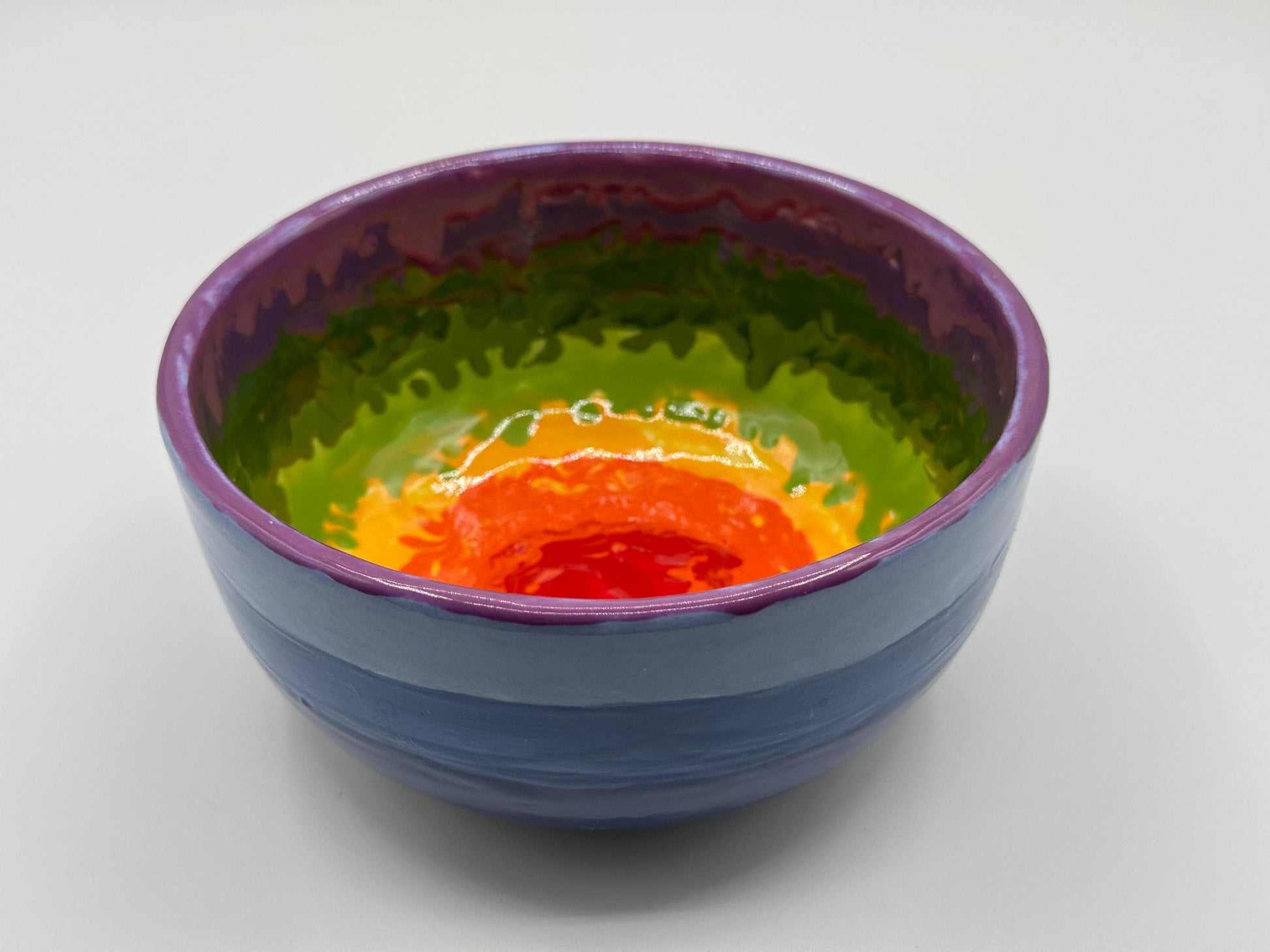 Handcrafted Pride Rainbow Ceramic Bowl - Artist Signed LGBTQ+ Collectible Home Decor