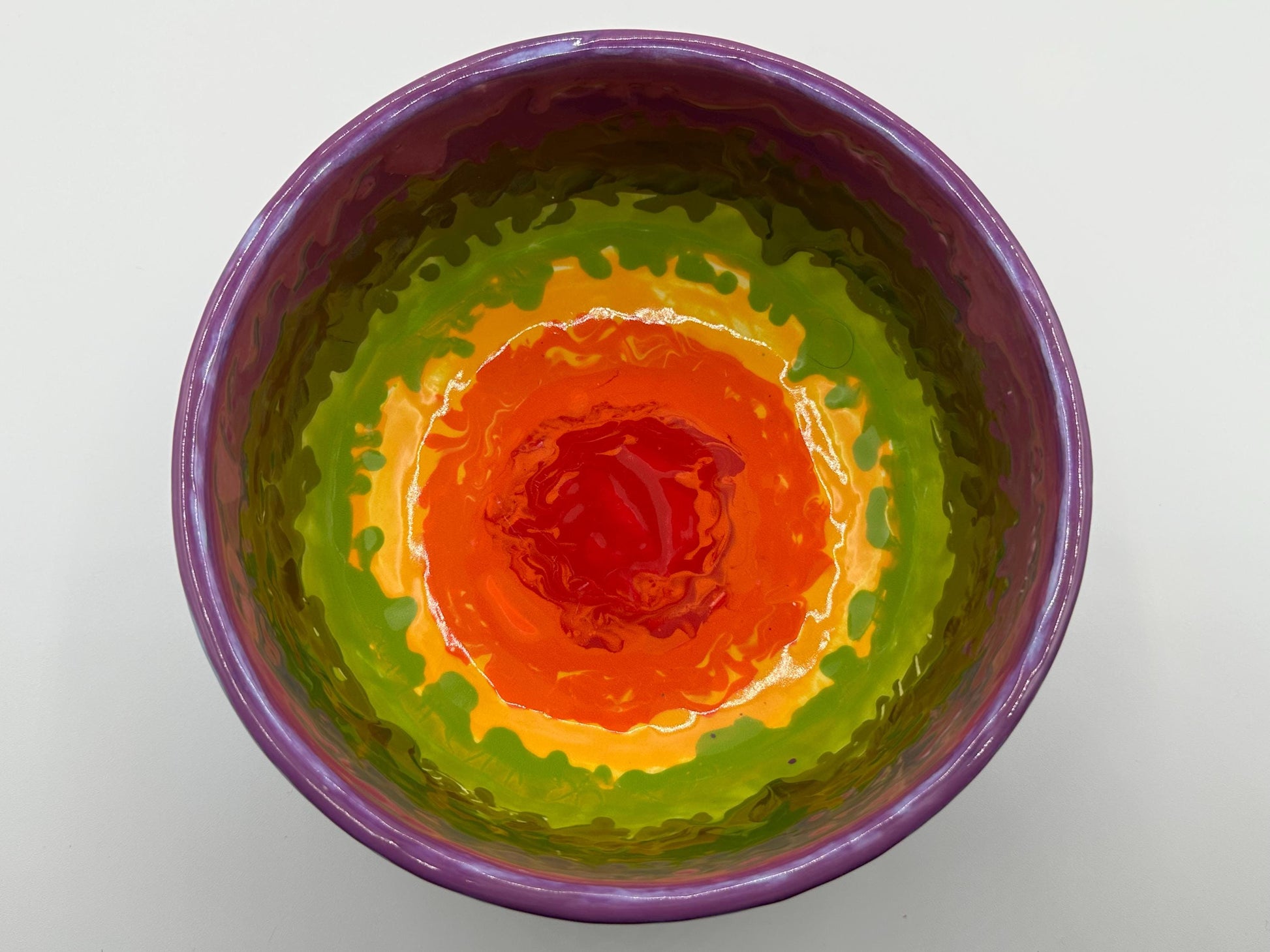 Handcrafted Pride Rainbow Ceramic Bowl - Artist Signed LGBTQ+ Collectible Home Decor