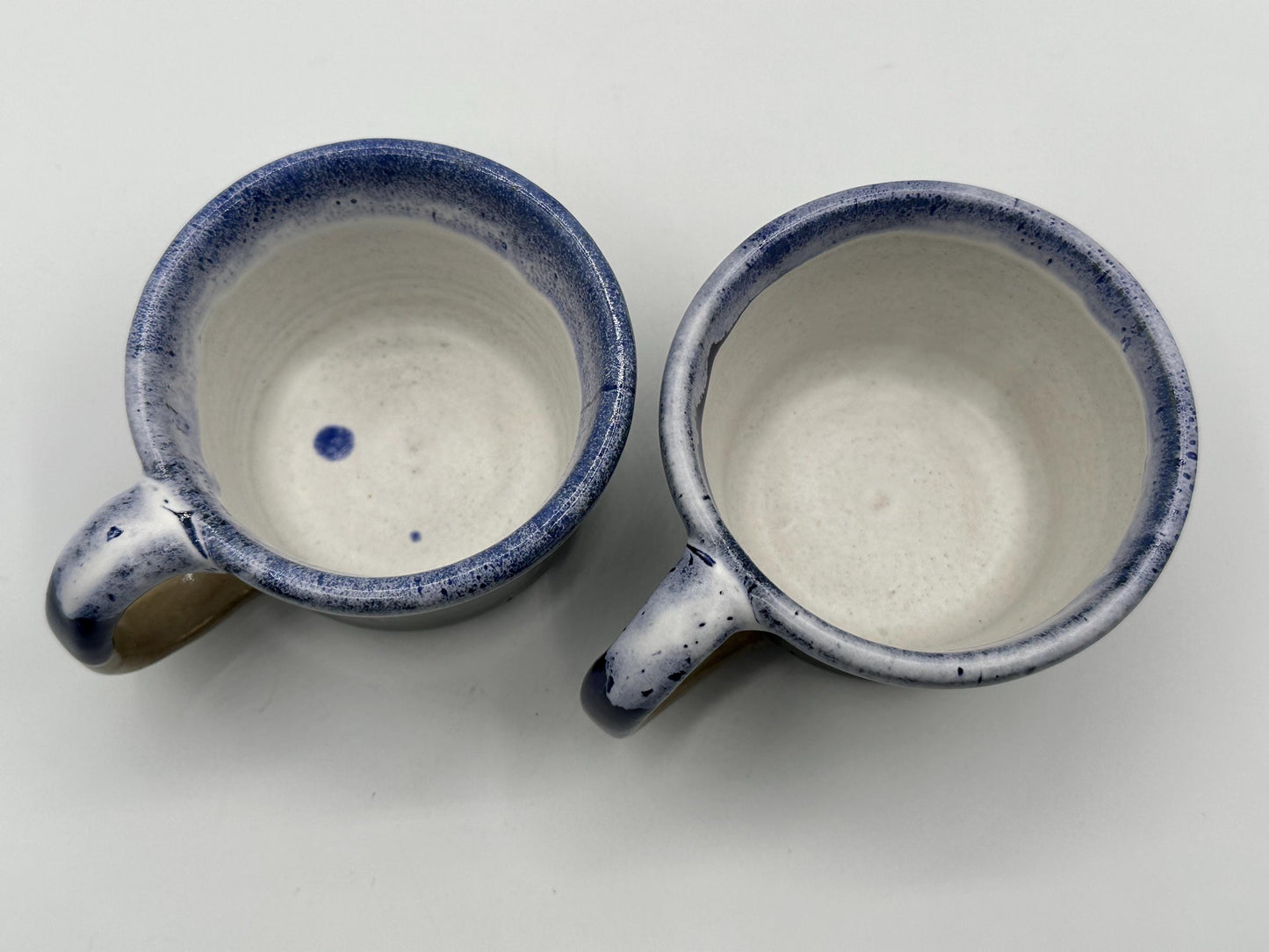 Artisan Ceramic Coffee Cups: Set of 2 Handcrafted Stoneware Pottery Mugs for Home and Café
