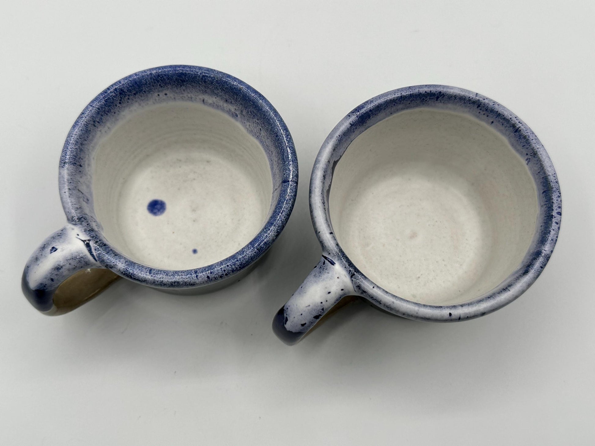 Artisan Ceramic Coffee Cups: Set of 2 Handcrafted Stoneware Pottery Mugs for Home and Café
