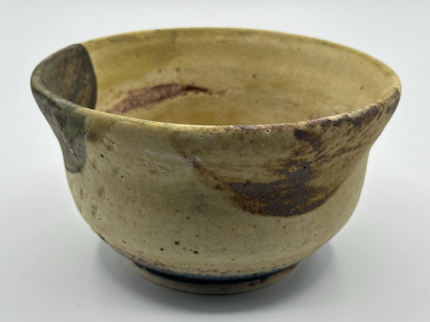 Artisanal Rustic Matcha Bowl - Handcrafted Stoneware with Natural Glaze Drips for Tea Ceremony