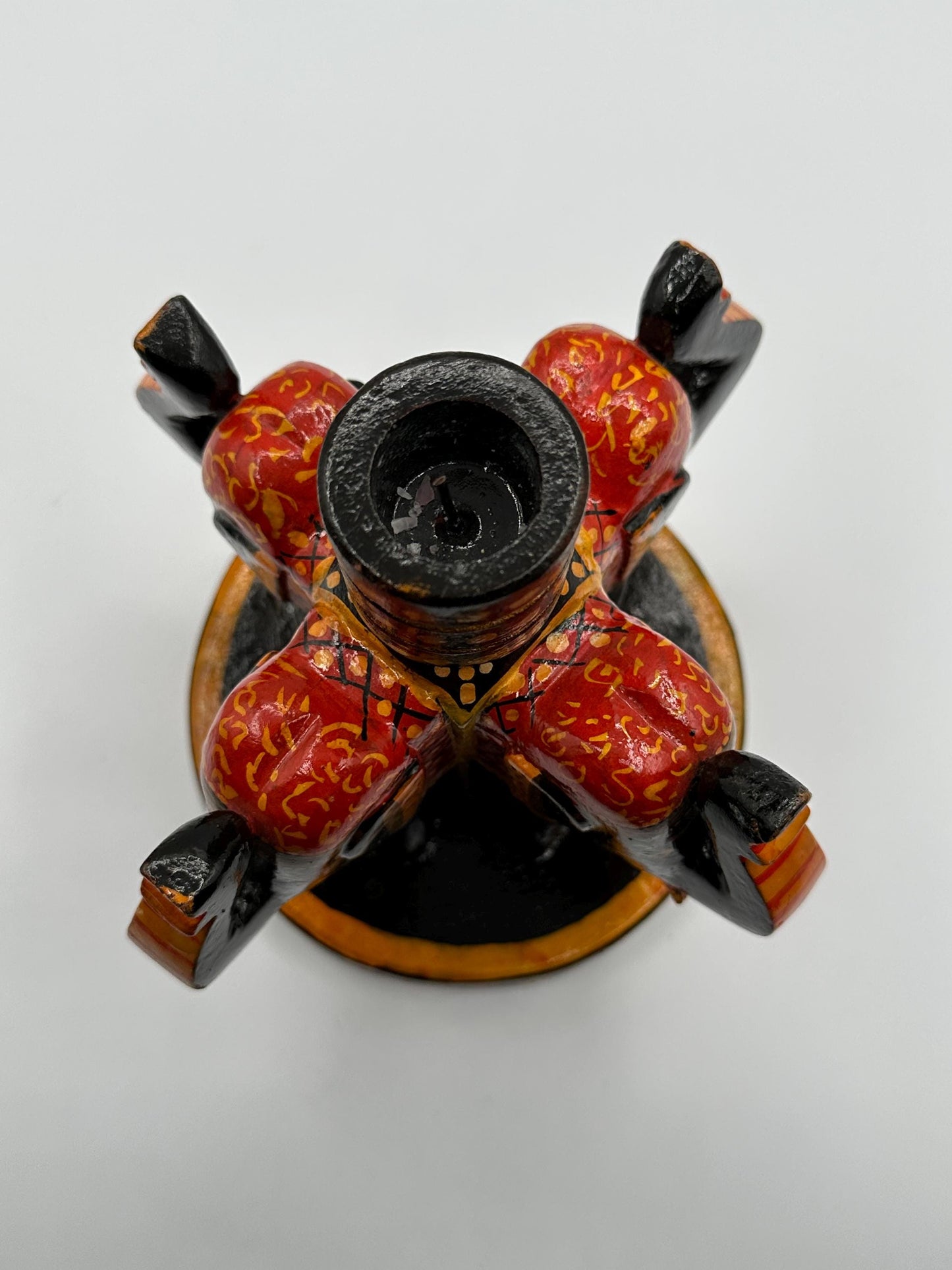 Vintage Boho Hand-Painted Elephant Wooden Candle Holders Set - Unique Home Decor Accent Pieces