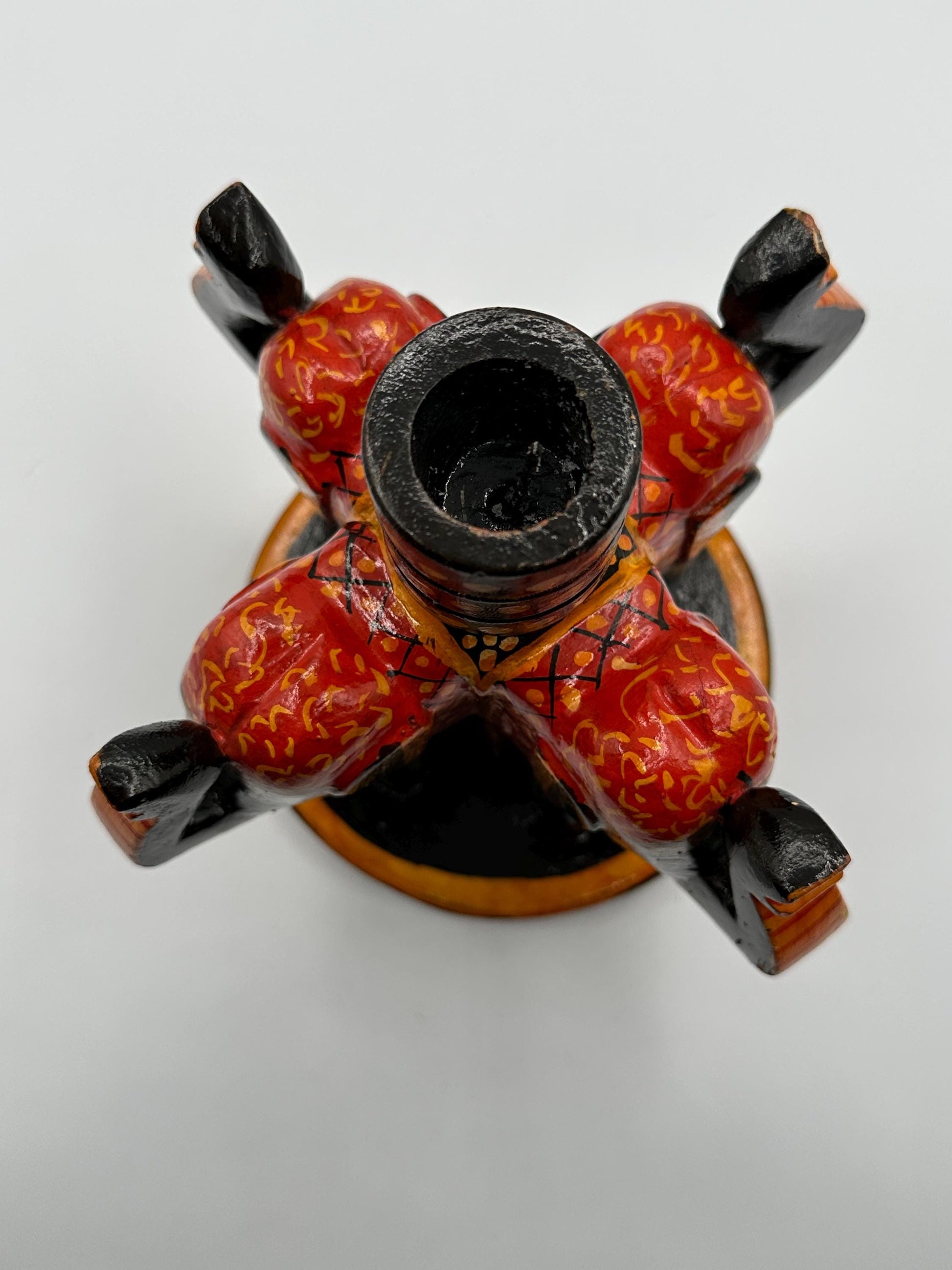 Vintage Boho Hand-Painted Elephant Wooden Candle Holders Set - Unique Home Decor Accent Pieces