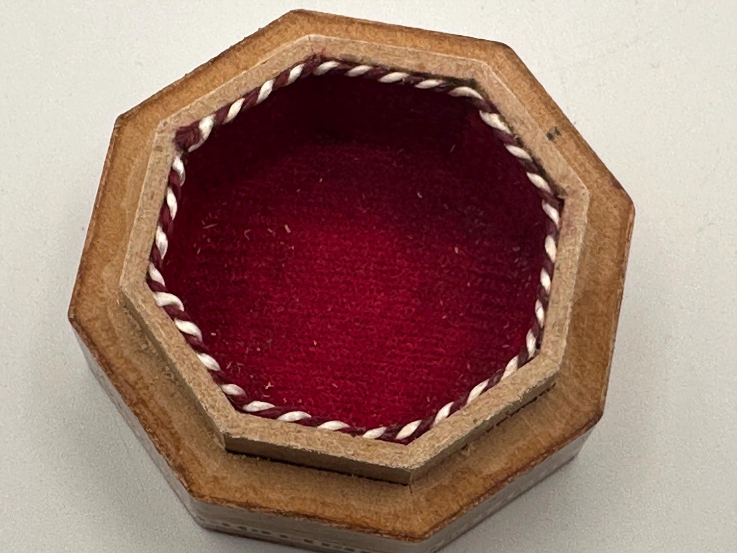 Wooden Jewelry Trinket Box Marquetry Inlaid Wood Octagon Shaped Storage Keepsake Gift