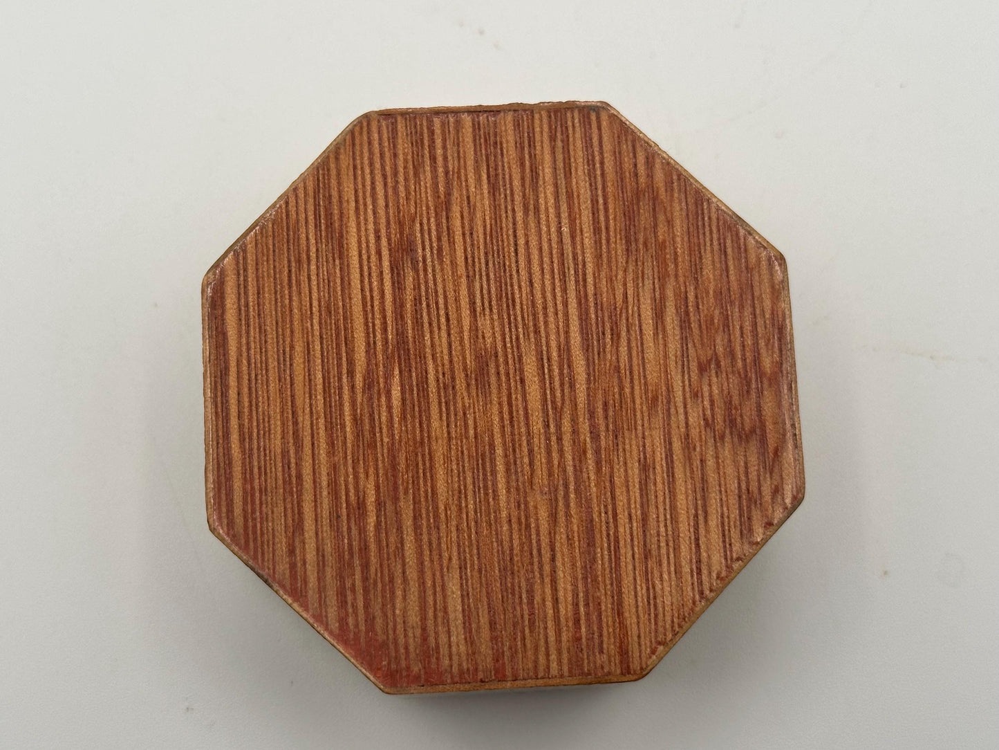 Wooden Jewelry Trinket Box Marquetry Inlaid Wood Octagon Shaped Storage Keepsake Gift