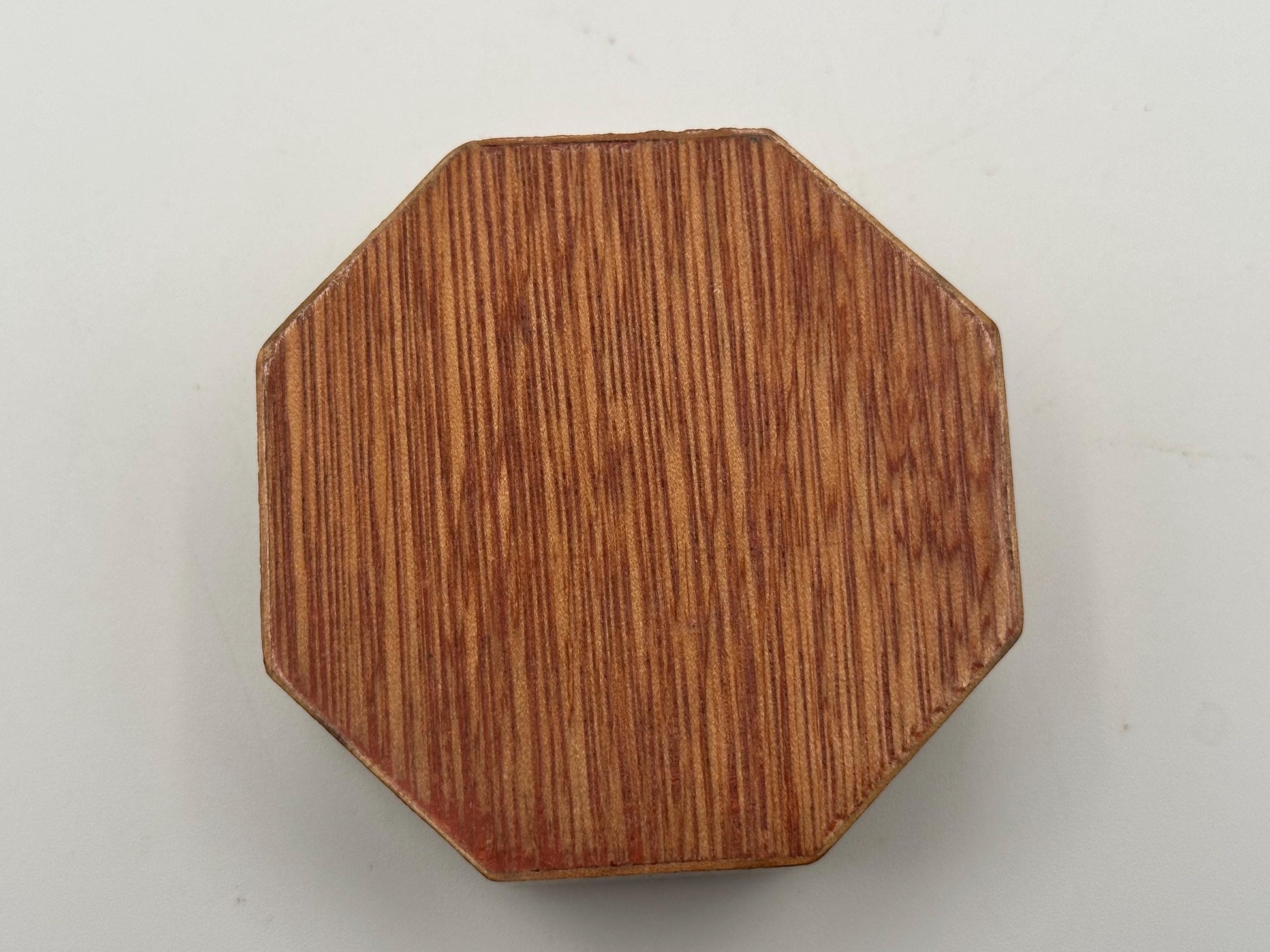 Wooden Jewelry Trinket Box Marquetry Inlaid Wood Octagon Shaped Storage Keepsake Gift