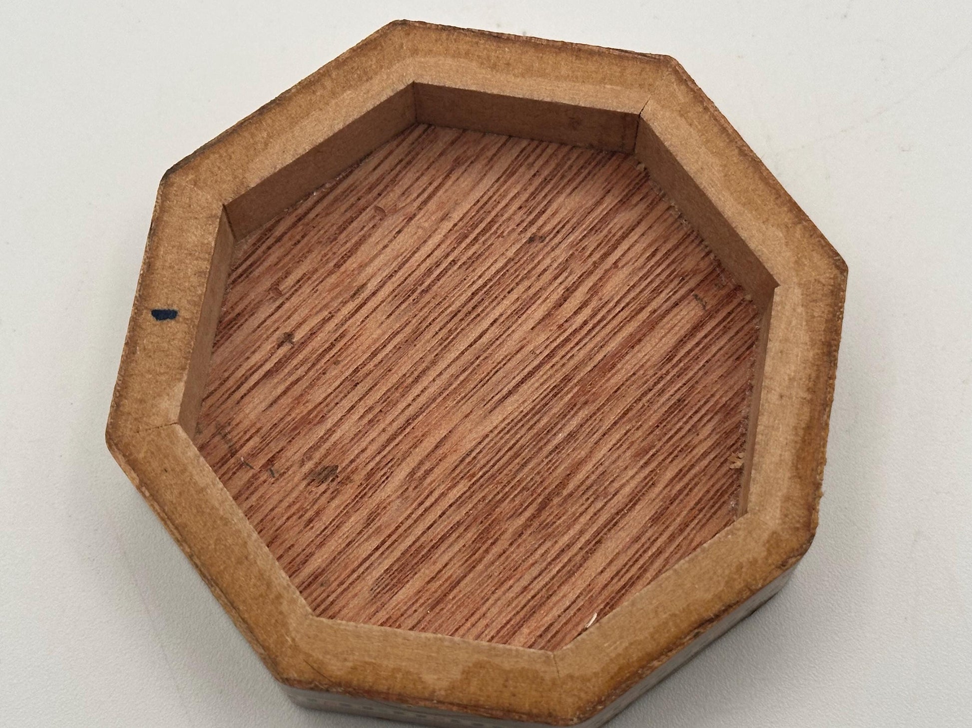 Wooden Jewelry Trinket Box Marquetry Inlaid Wood Octagon Shaped Storage Keepsake Gift
