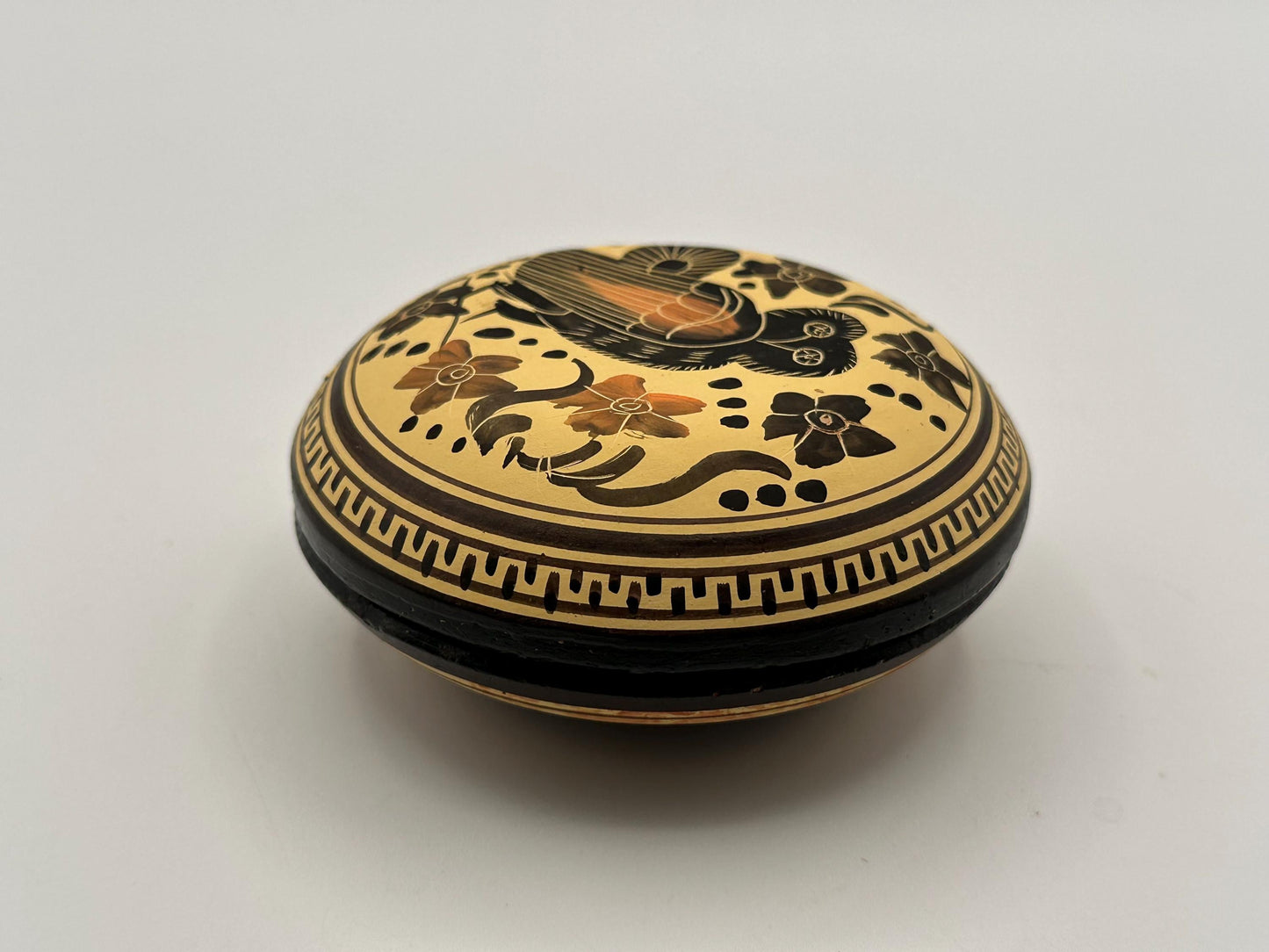Handmade Corinthian Period Pottery Owl Lidded Trinket Dish Copy - Ancient Greek Style Ceramic Jewelry Box