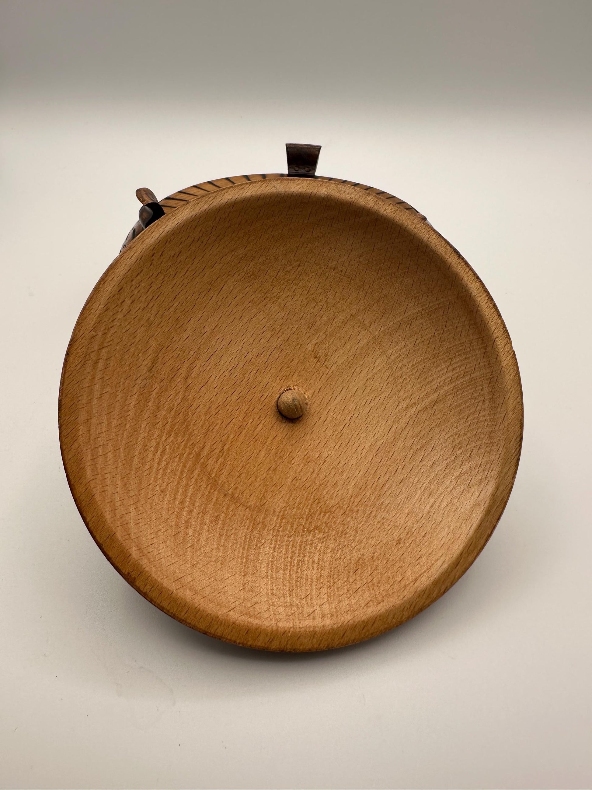 Vintage Mid-Century Modern Hand-Carved Wooden Lidded Box Three-Footed Tribal Style Container