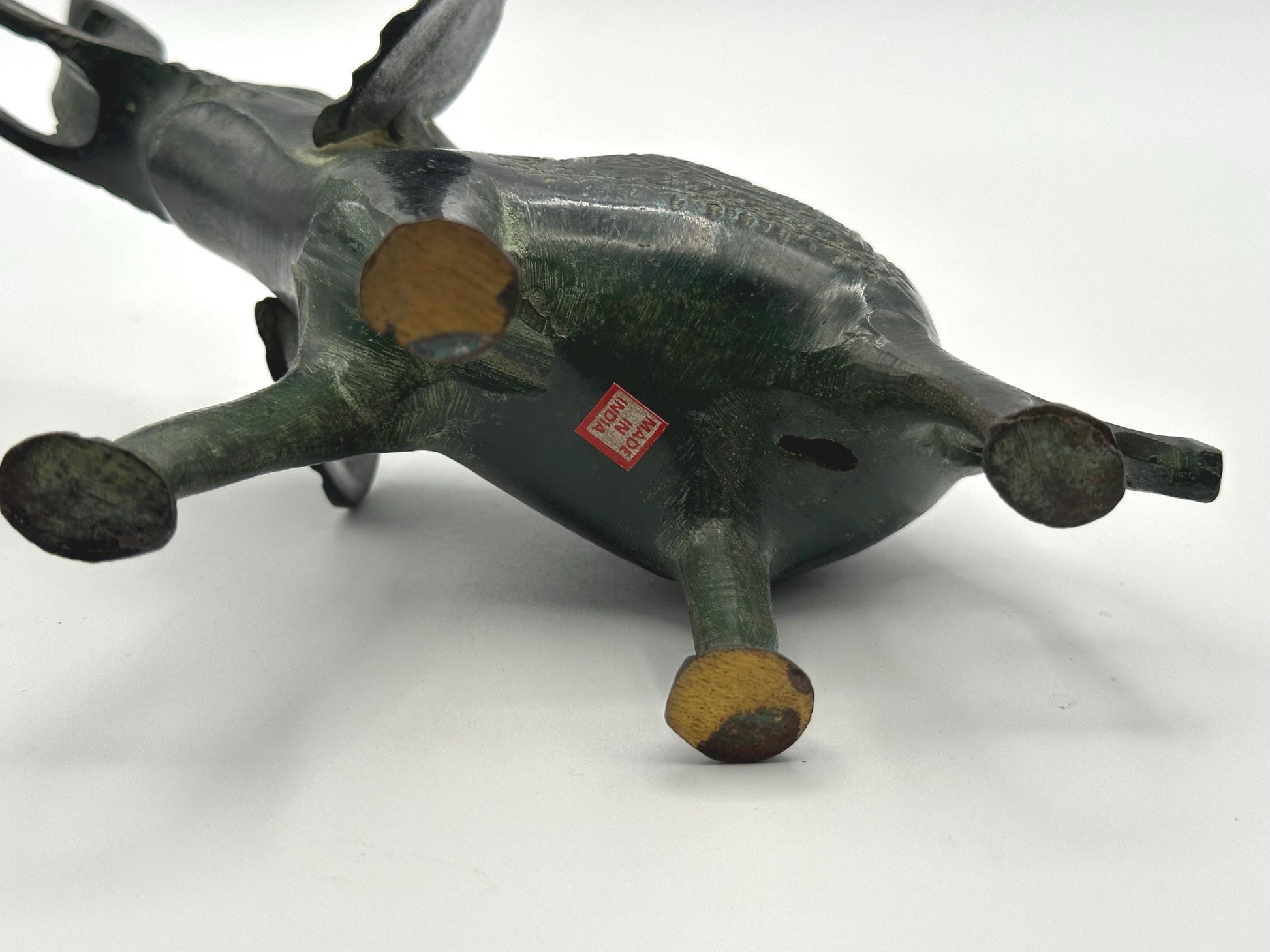 Vintage Brass Elephant Figurine – Handcrafted India Sculpture with Ornate Detailing