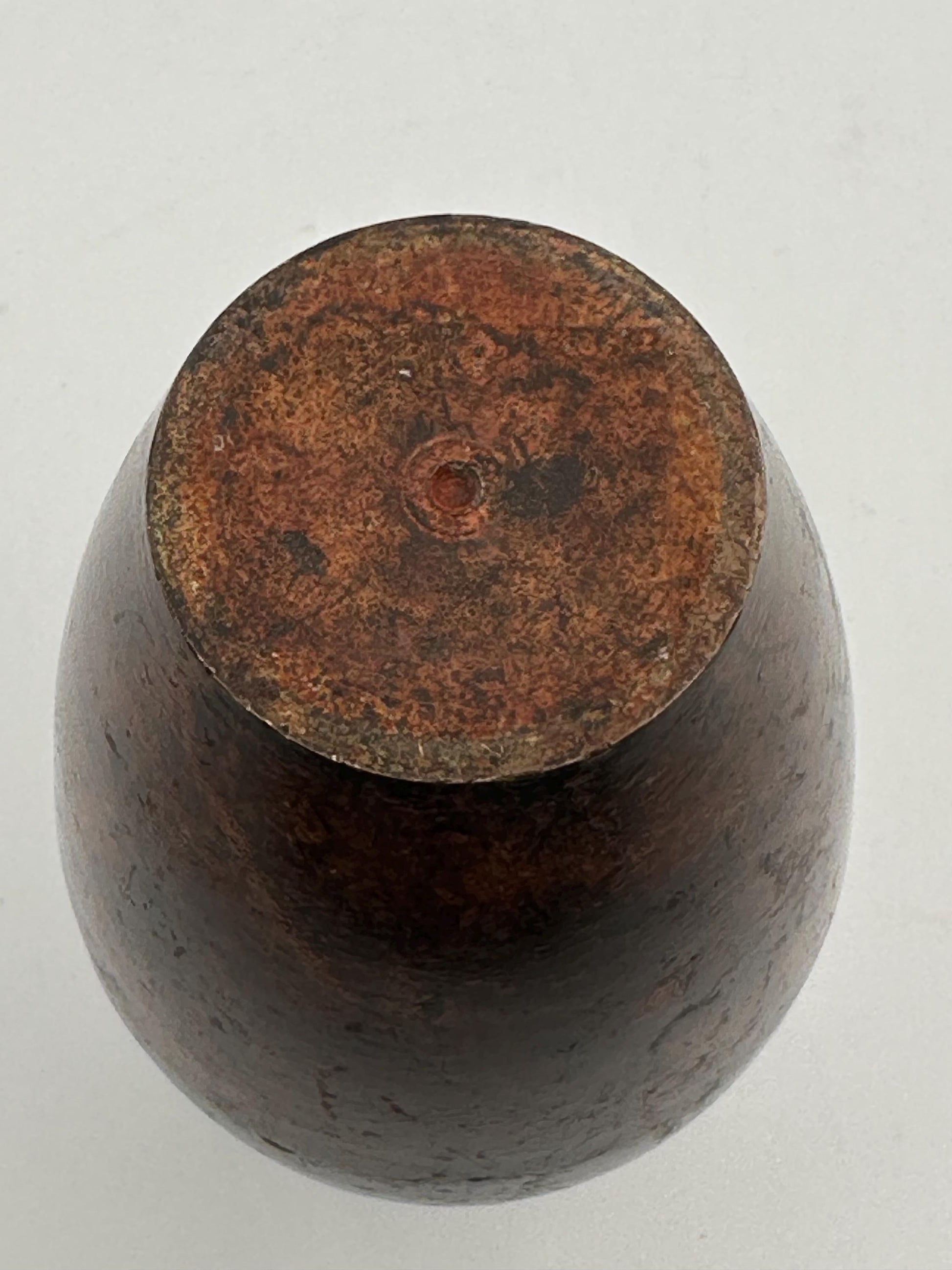 Vintage Solid Brass Vase Made in India - Brown Patina Metal Decor Antique Bohemian Home Accent