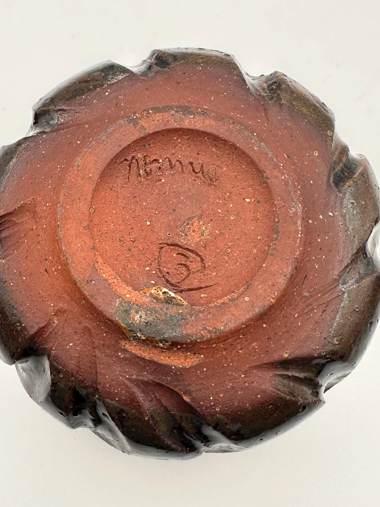 Rustic Handmade Pottery Tea Cups - Brown Black Glazed Ceramic Bowls Studio Art Vessel Set of 3