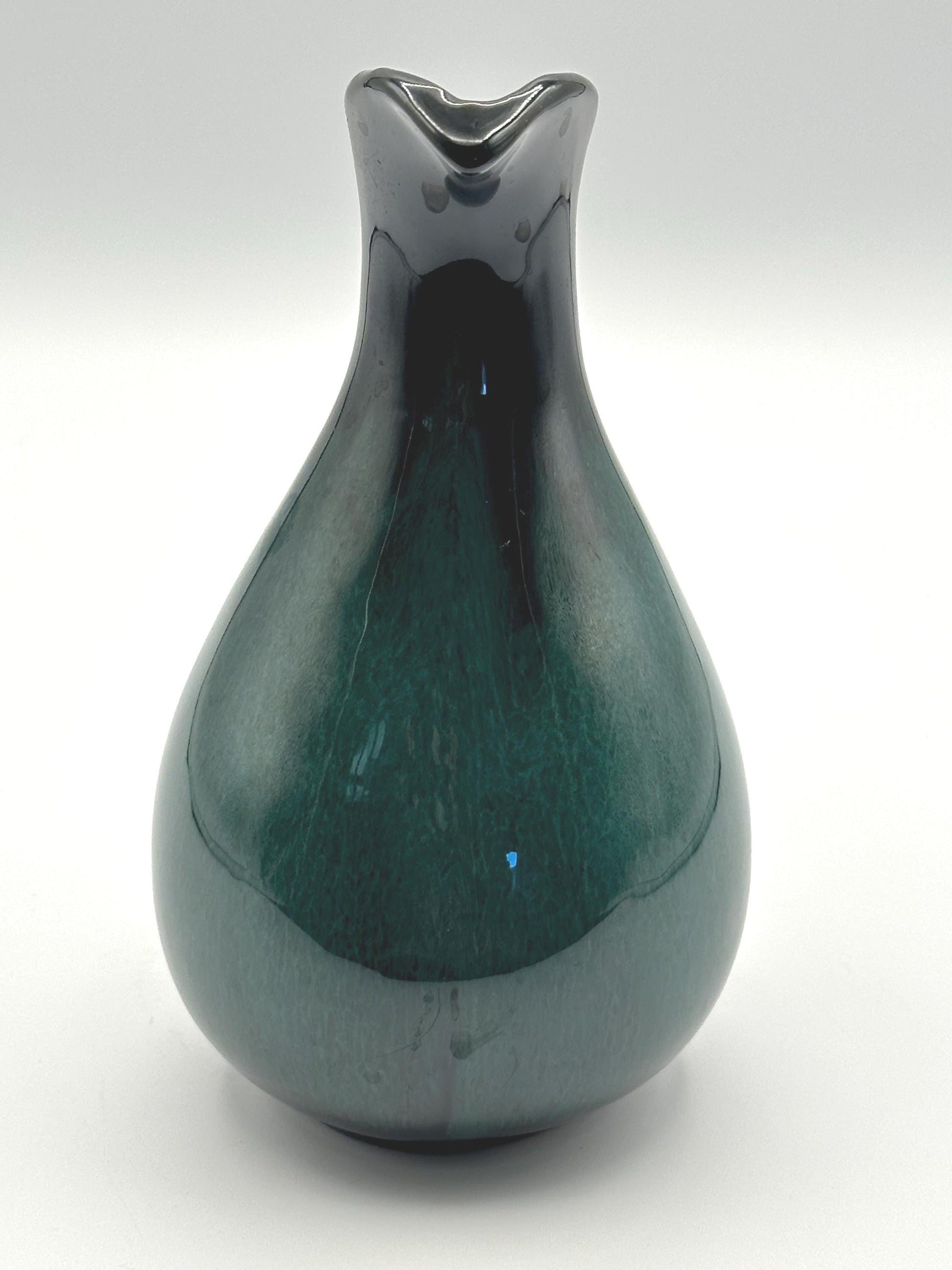 Vintage Blue Mountain Pottery Pitcher Ewer - Canadian Drip Glaze Teal Black Decorative Jug BMP Collectible Art