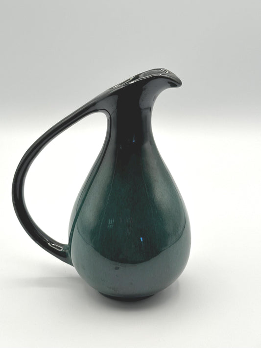 Vintage Blue Mountain Pottery Pitcher Ewer - Canadian Drip Glaze Teal Black Decorative Jug BMP Collectible Art