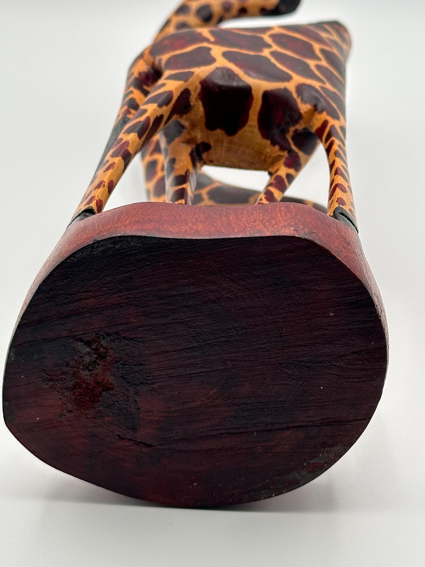 African Giraffe Harmony Hand Carved Painted Wood Sculpture Art Figurine Safari Decor Collectible Gift