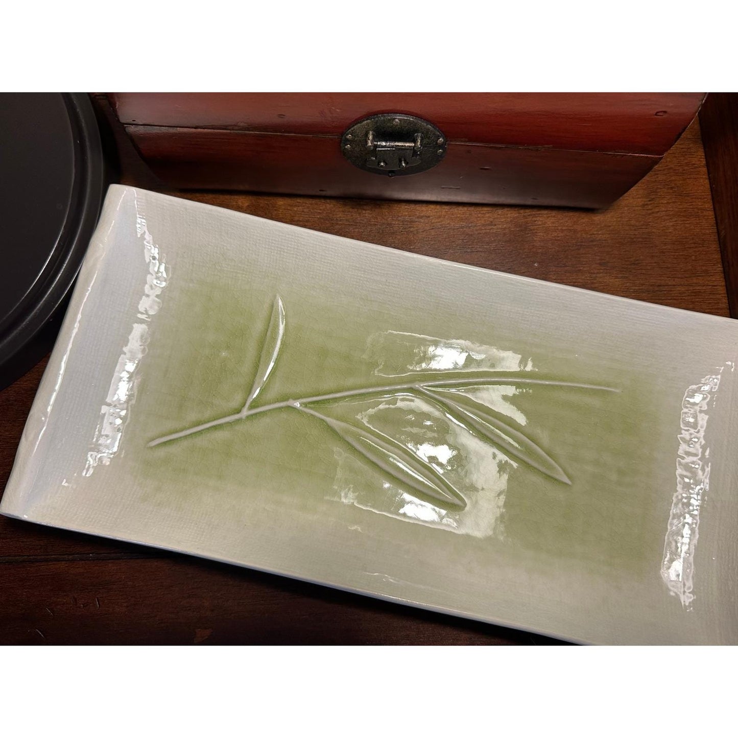 Vintage Crate & Barrel Kiri Sushi Platters (Set of 2) – Bamboo Pattern