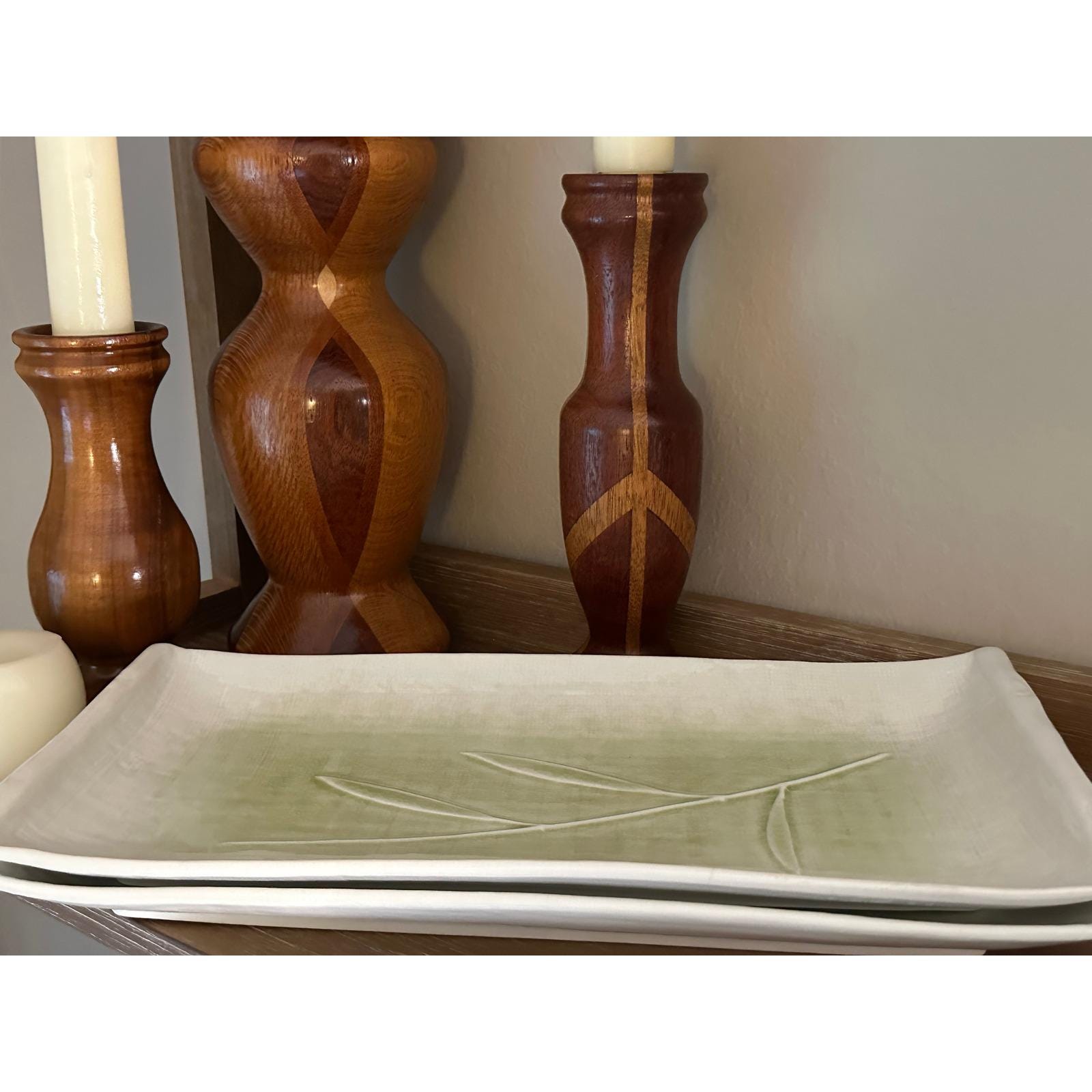Vintage Crate & Barrel Kiri Sushi Platters (Set of 2) – Bamboo Pattern