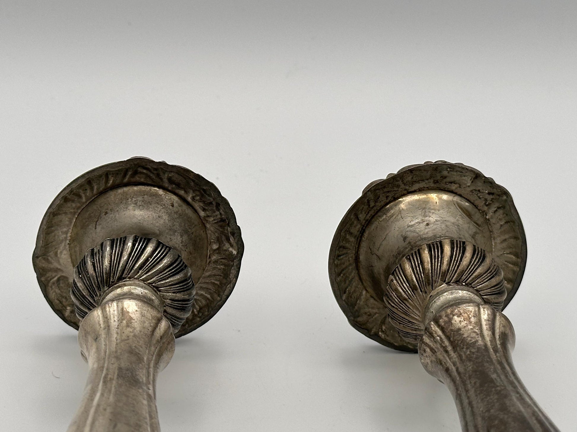 Vintage Godinger Silver Plated Candlestick Holders – Ornate Floral Baroque Style Pair, Heavy Weighted Candle Holders, Elegant Table Decor
