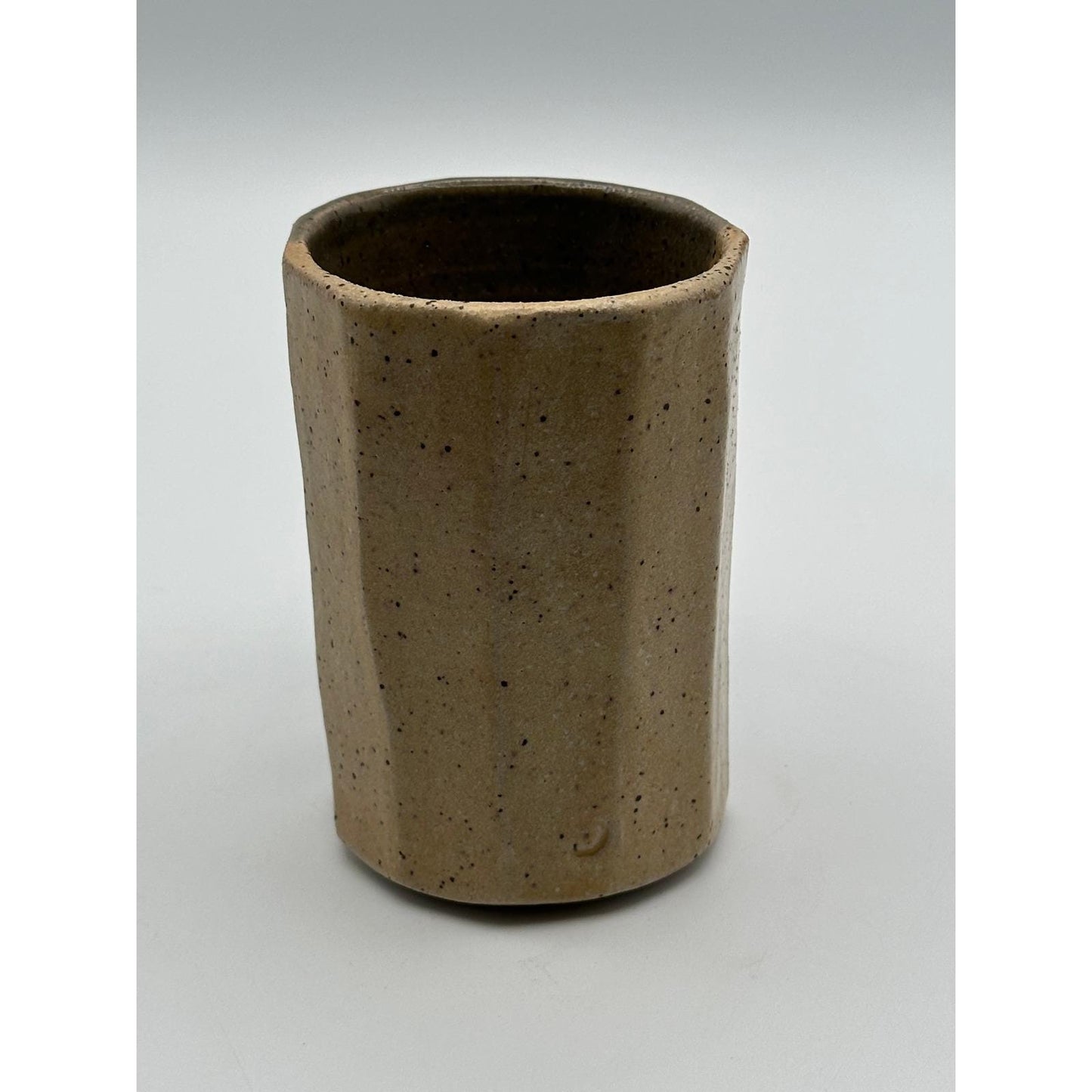 Handmade Studio Pottery Mug - Two-Tone Glazed Stoneware Cup, Artisan Signed Ceramic Drinkware