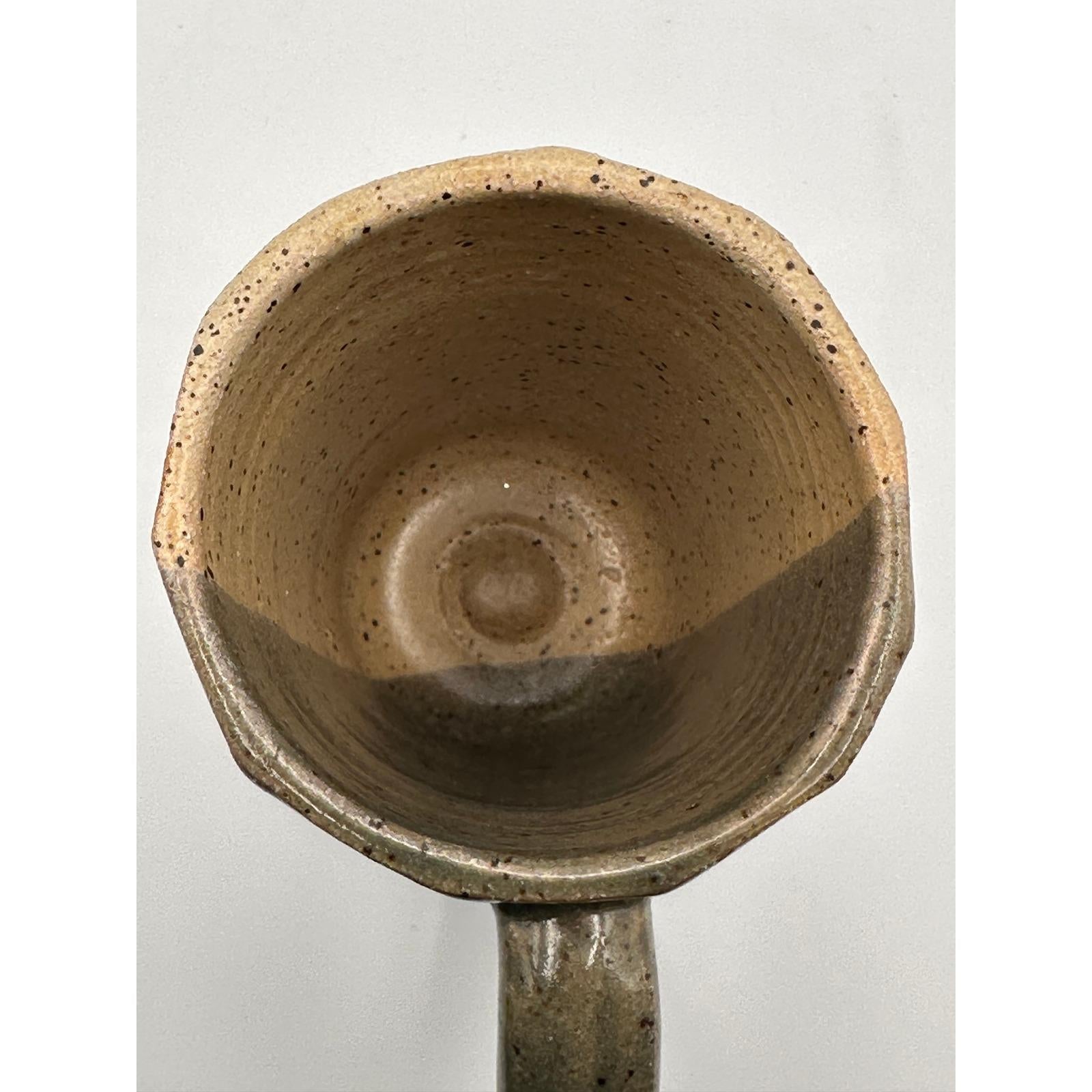 Handmade Studio Pottery Mug - Two-Tone Glazed Stoneware Cup, Artisan Signed Ceramic Drinkware