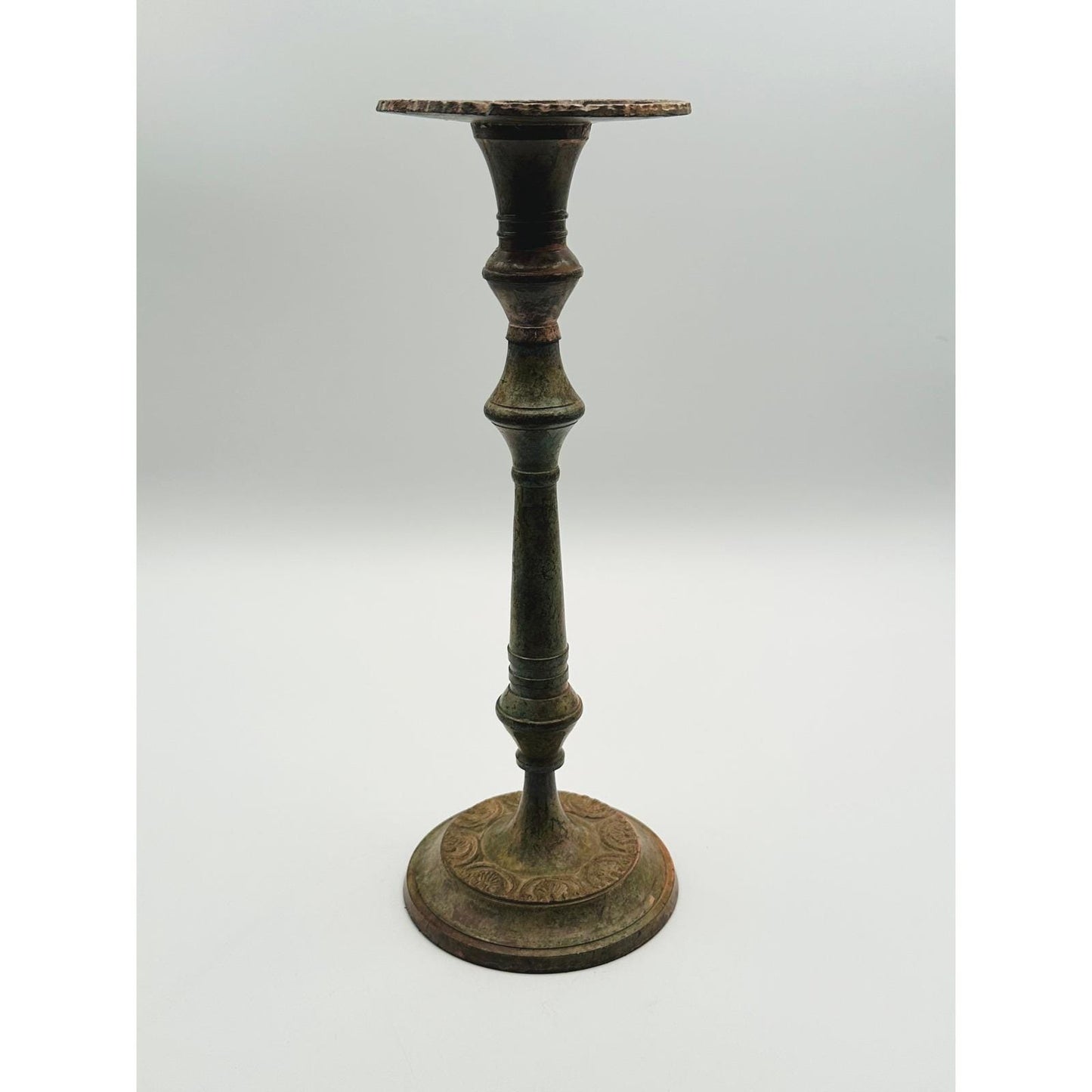 Pair of Vintage Distressed Metal Candlestick Holder - Rustic Antique-Style Home Décor