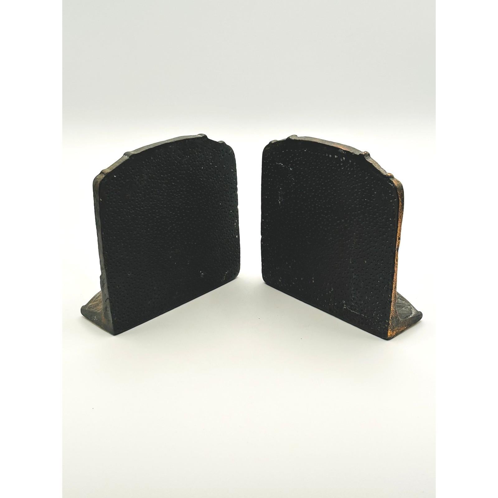 Vintage Rustic Bronze Finish Book Holder Pair - The Angelus by Millet