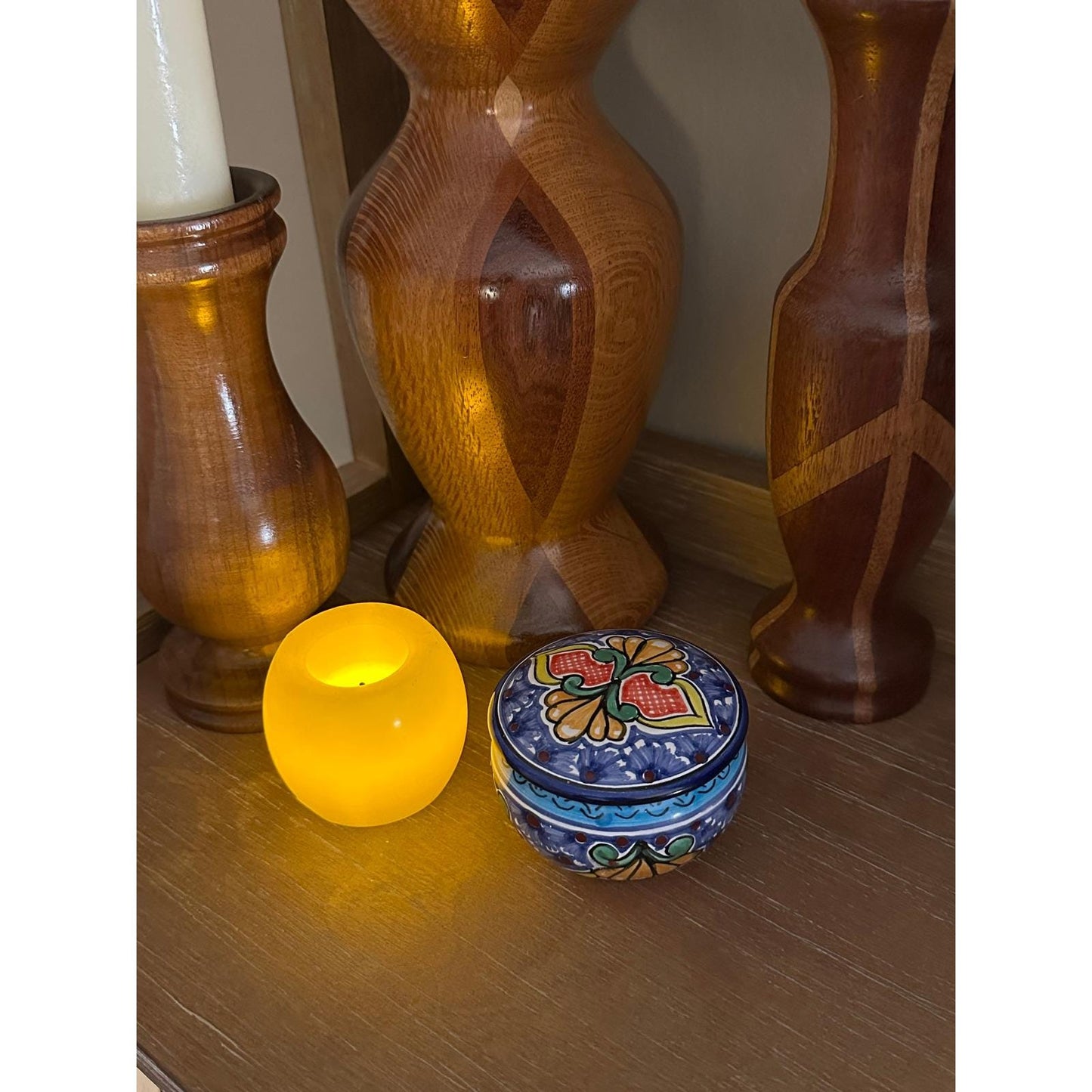 Hand-Painted Mexican Talavera Trinket Box - Colorful Ceramic Lidded Jar for Jewelry Storage