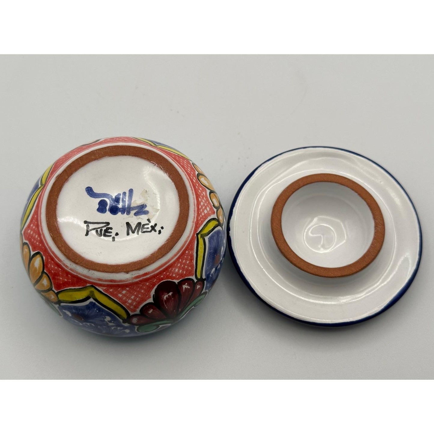 Hand-Painted Mexican Talavera Trinket Box - Colorful Ceramic Lidded Jar for Jewelry Storage