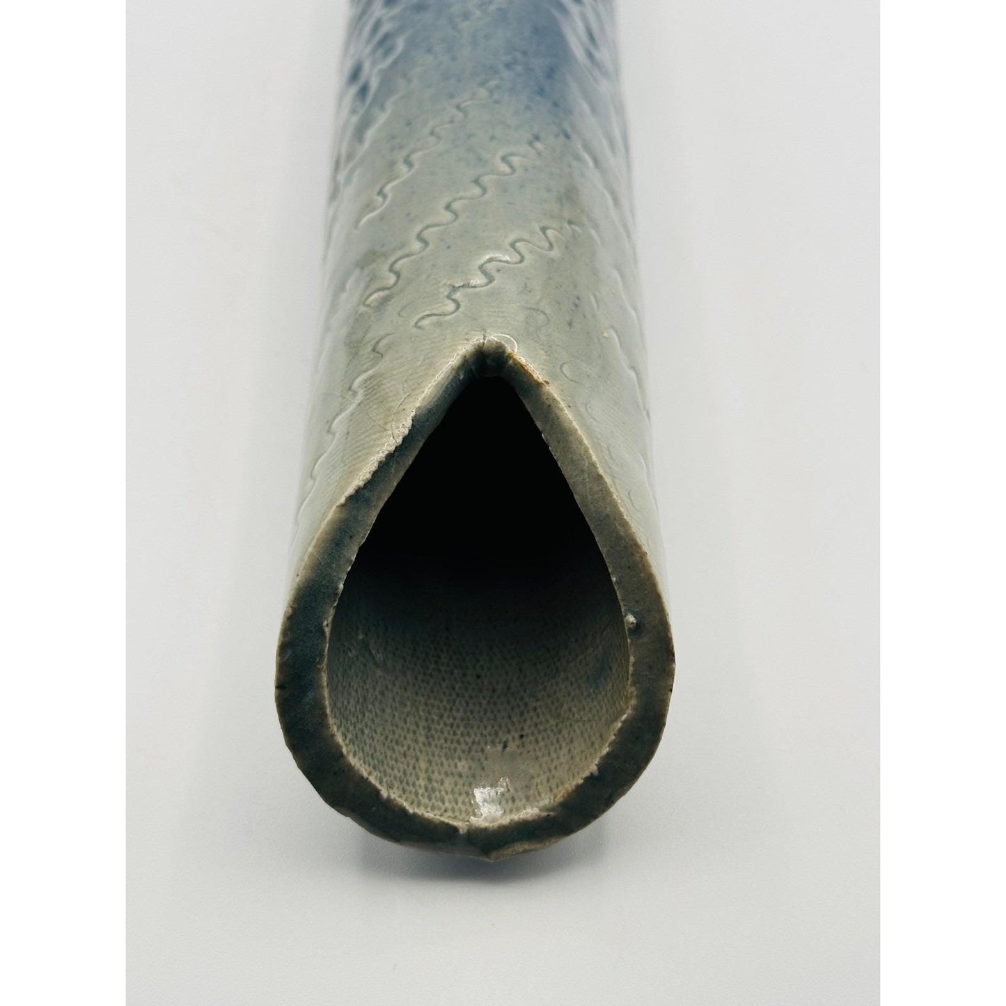 Handmade Studio Pottery Vase - Tall Textured Ceramic Bud Artist Signed Decorative Home Decor