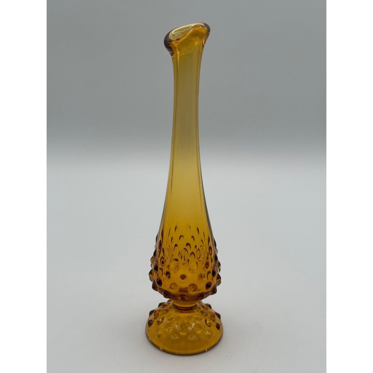 Vintage Fenton Amber Hobnail Bud Vase - Mid Century Glass Collectible Home Decor