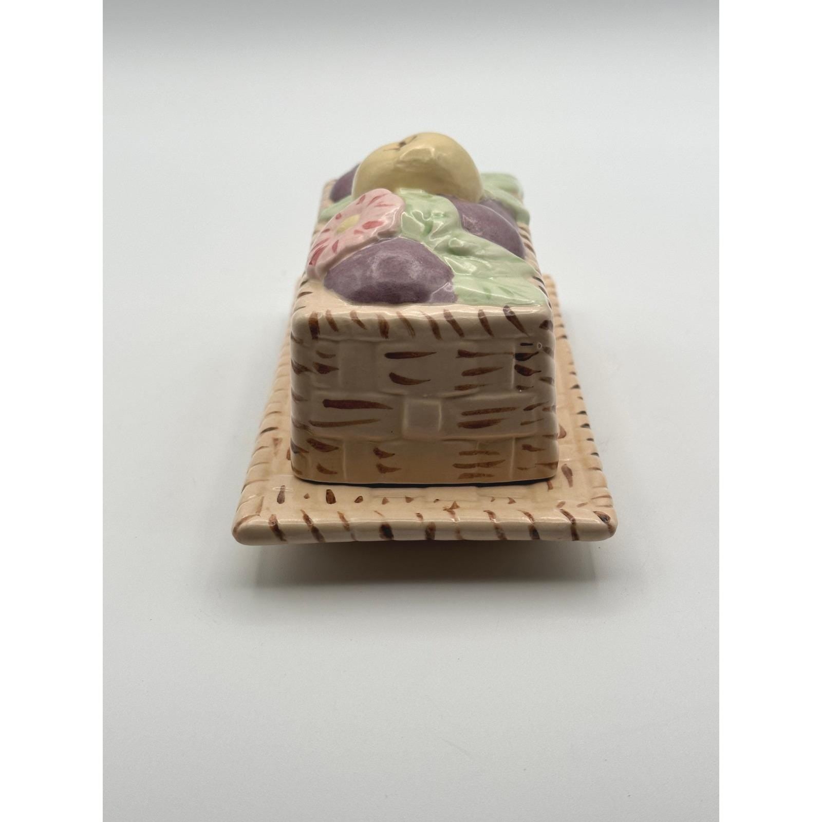 Handmade Butter Dish with Basketweave Design – Artist Signed Ceramic Décor
