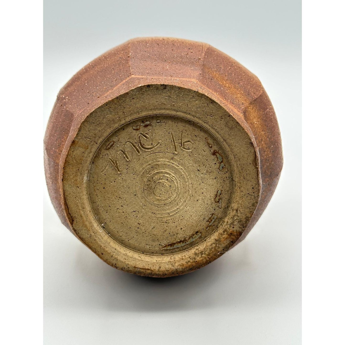 Handmade Artist Signed Stoneware Vase 6" Rustic Speckled Studio Pottery Ceramic Vessel