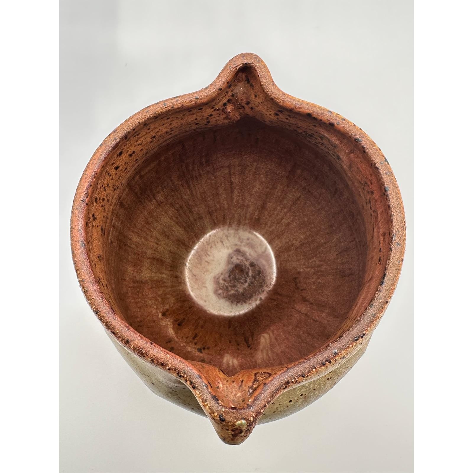 Handmade Artist Signed Stoneware Vase 6" Rustic Speckled Studio Pottery Ceramic Vessel
