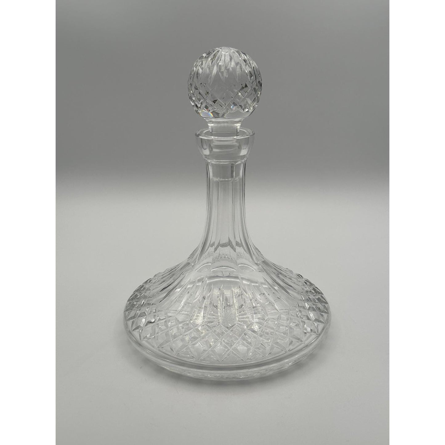 Waterford Crystal Lismore Ships Decanter with Stopper Irish Cut Glass Whiskey Brandy Bottle Vintage Barware