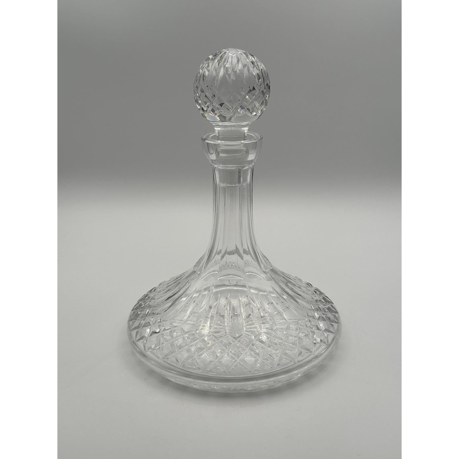 Waterford Crystal Lismore Ships Decanter with Stopper Irish Cut Glass Whiskey Brandy Bottle Vintage Barware