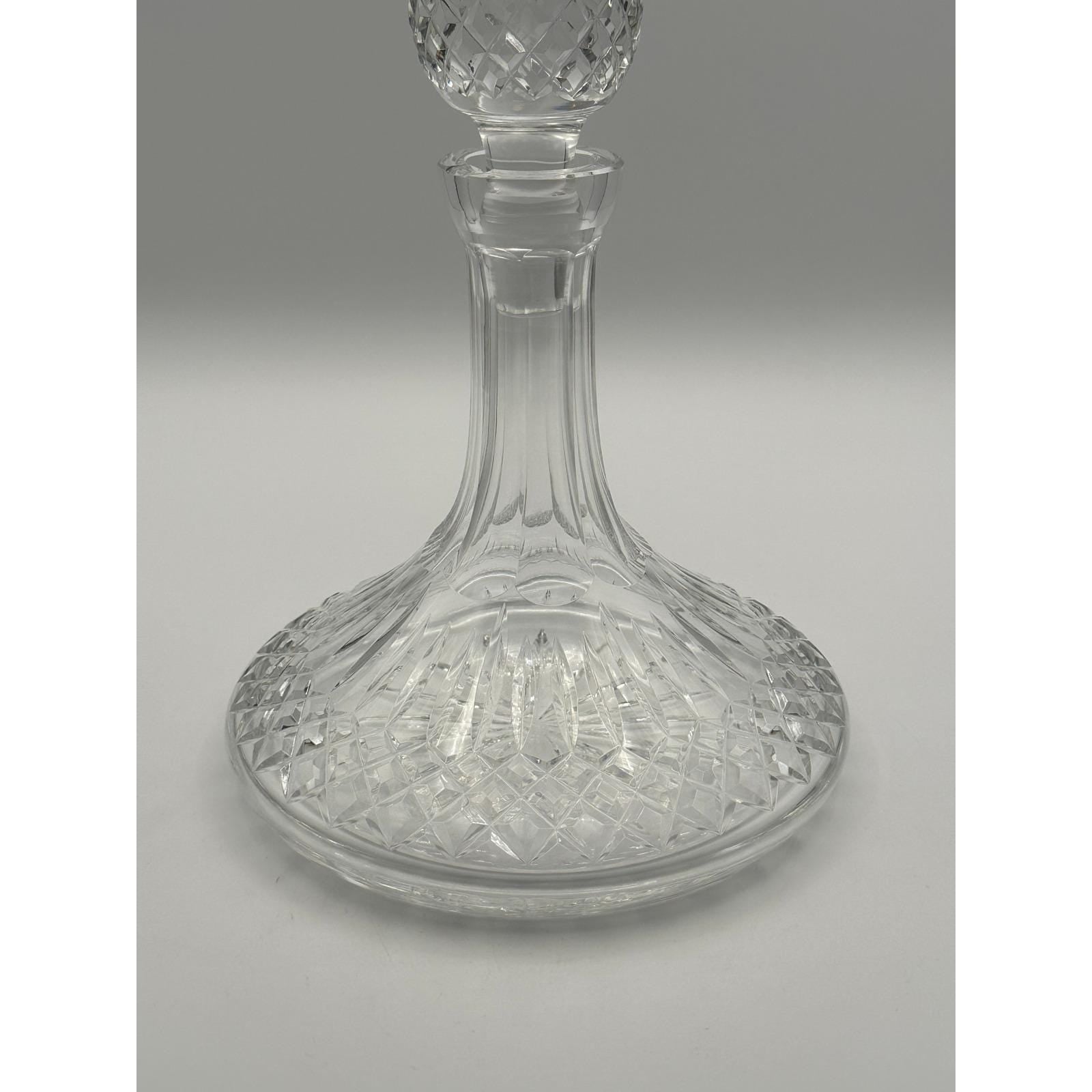 Waterford Crystal Lismore Ships Decanter with Stopper Irish Cut Glass Whiskey Brandy Bottle Vintage Barware