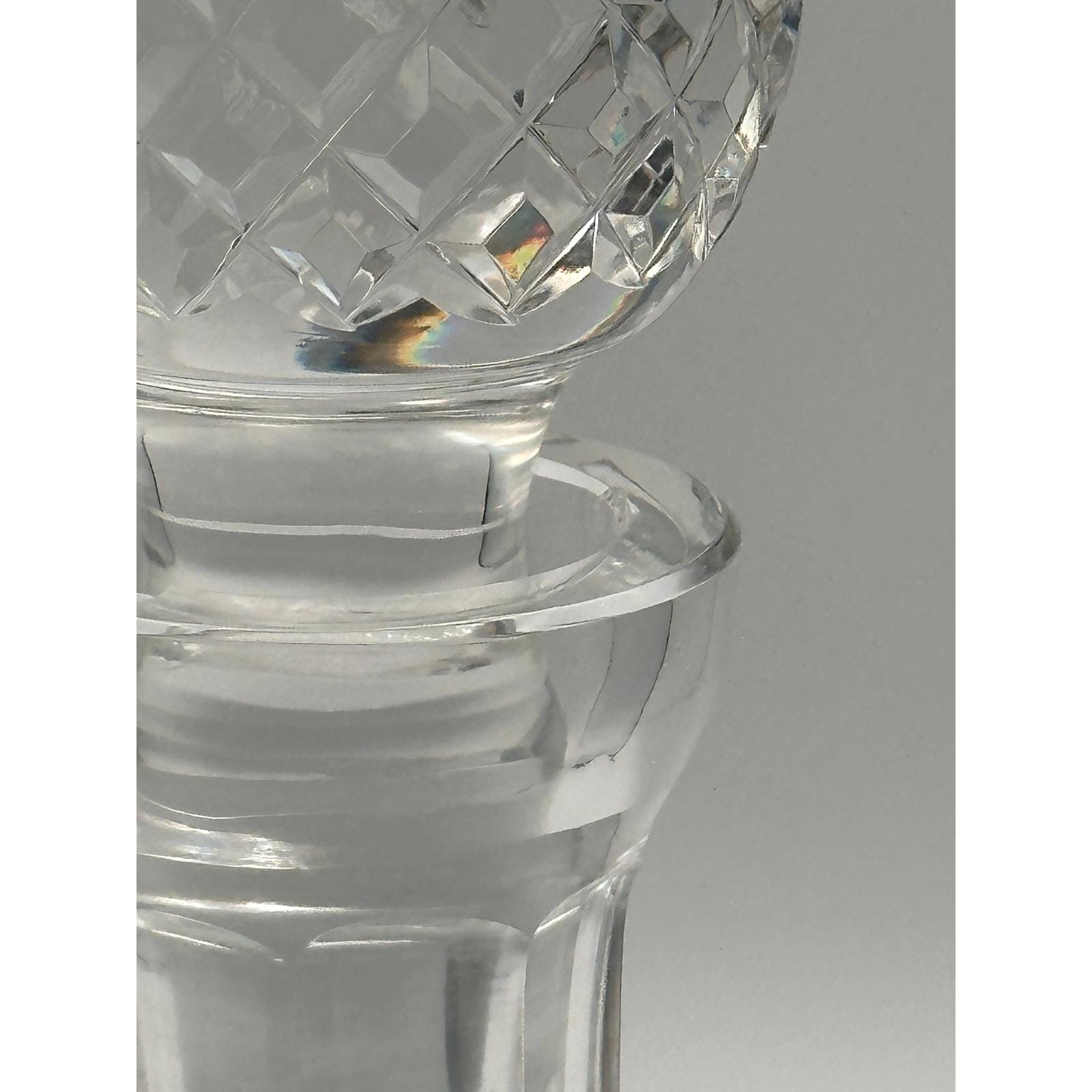 Waterford Crystal Lismore Ships Decanter with Stopper Irish Cut Glass Whiskey Brandy Bottle Vintage Barware