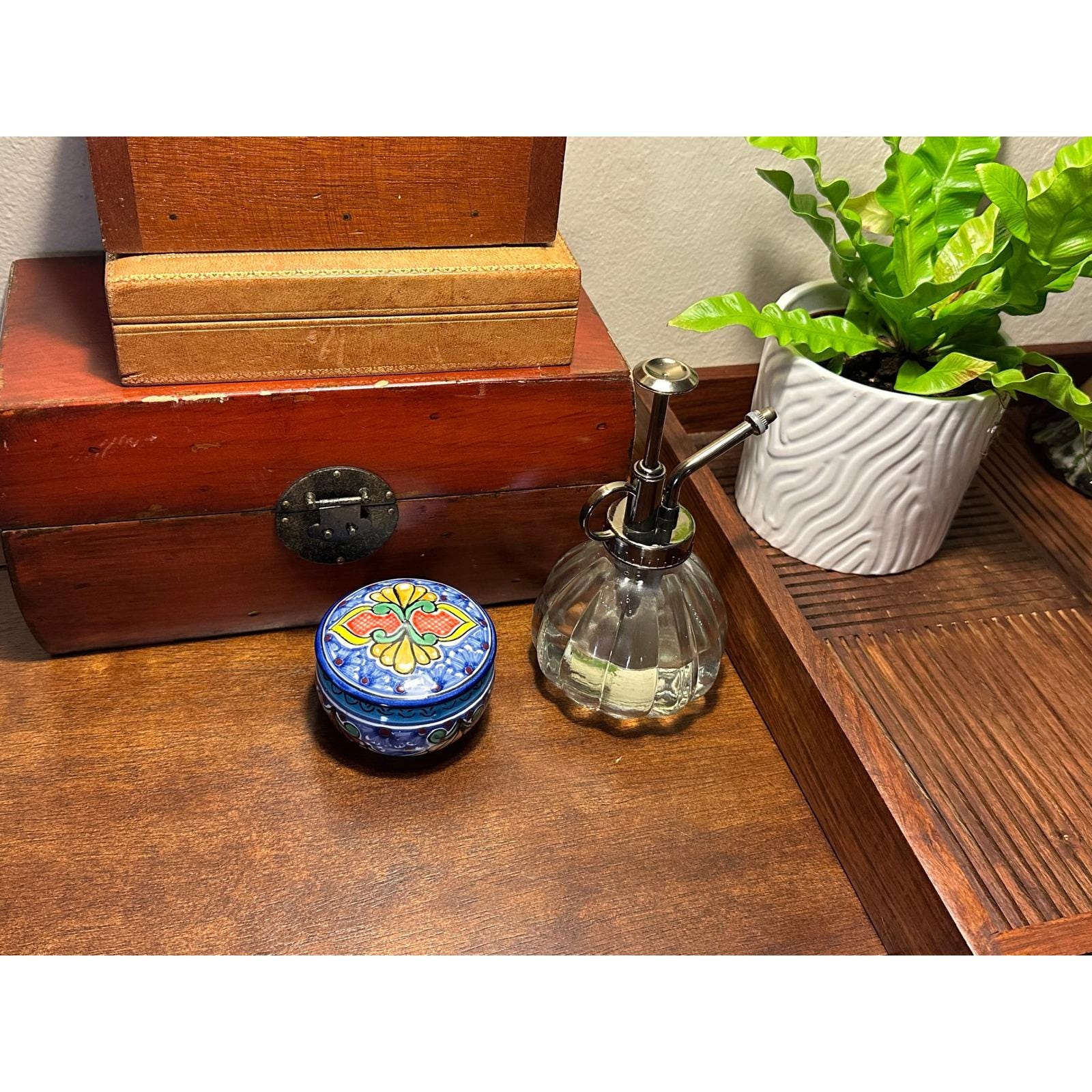 Hand-Painted Mexican Talavera Trinket Box - Colorful Ceramic Lidded Jar for Jewelry Storage