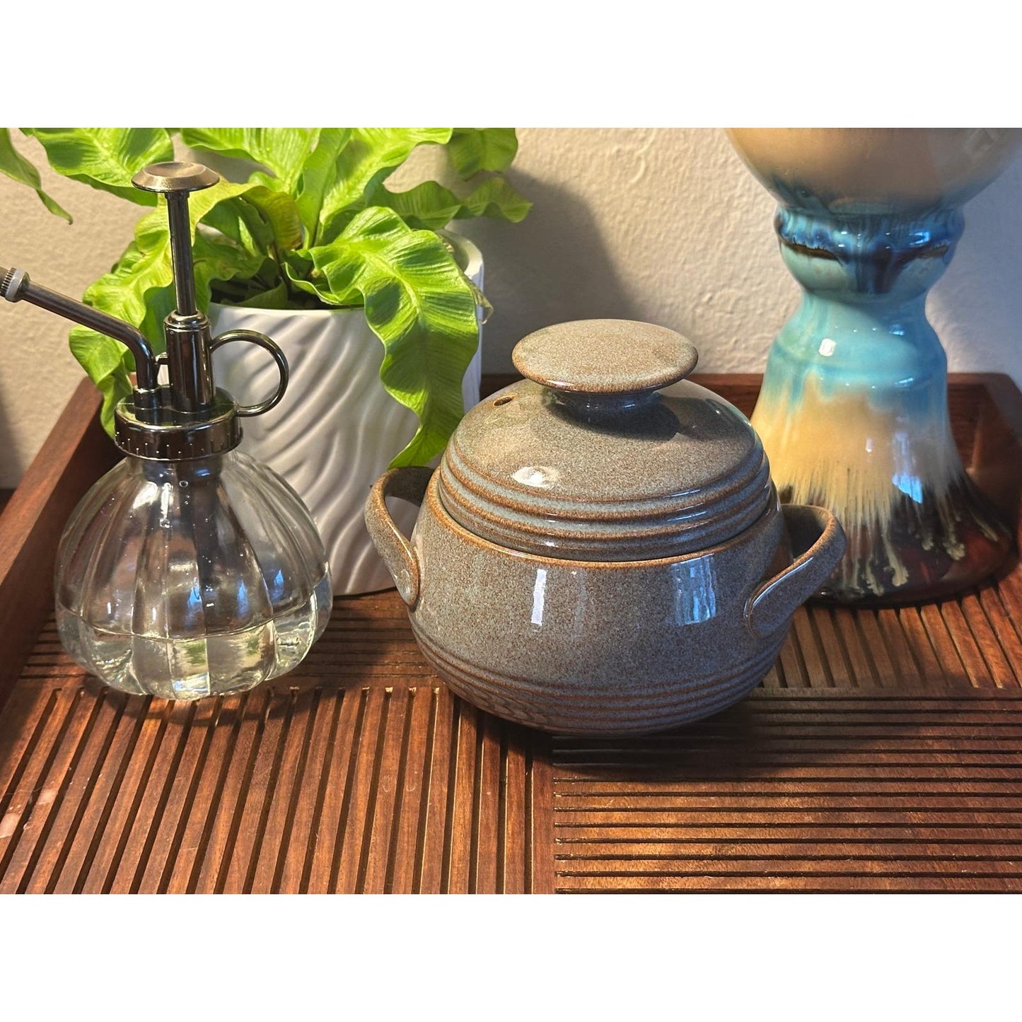 Vintage Denby Artisan Greystone Lidded Casserole Serving Dish 1983 Collection Stoneware Cookware