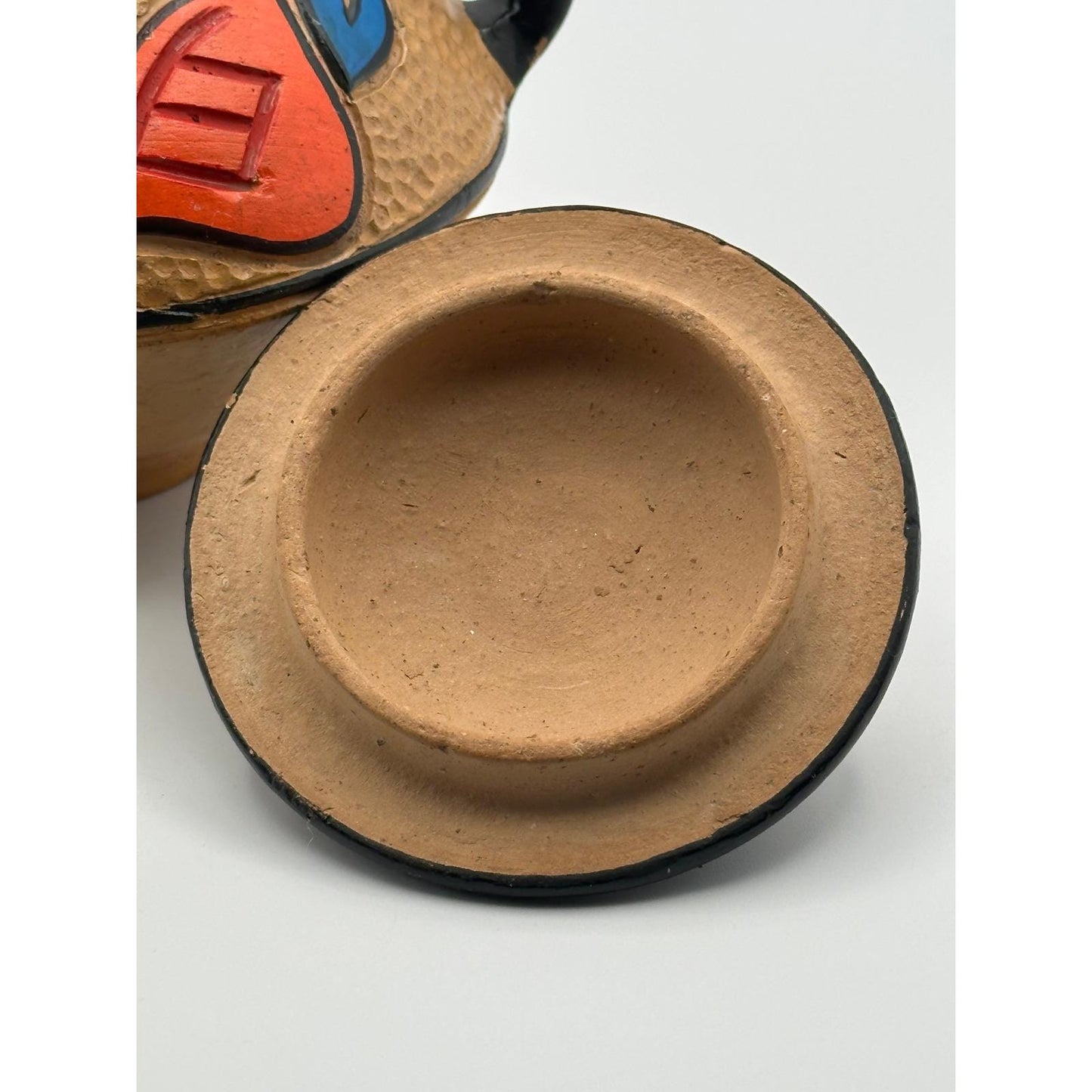 Handmade Mexican Lidded Pottery Vessel - Hand-Painted Folk Art Ceramic Jar with Cover