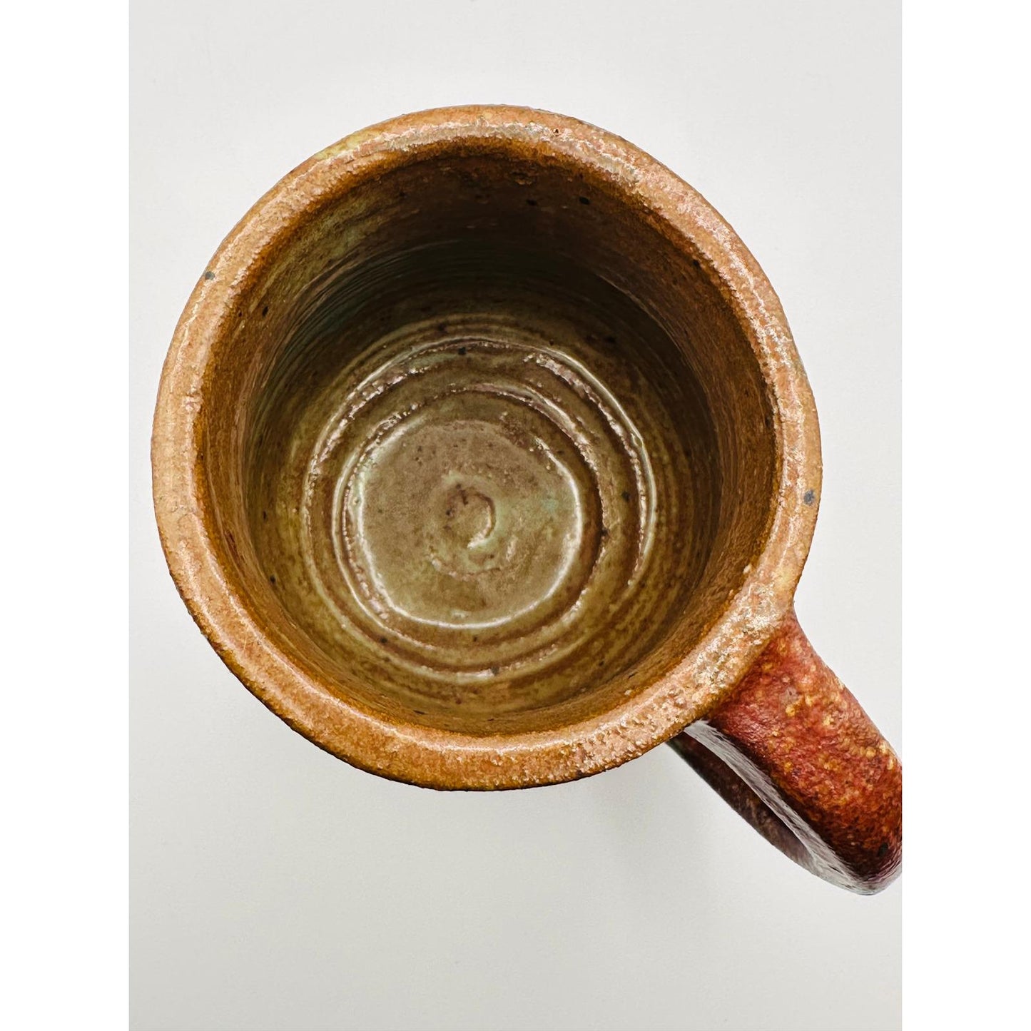 Handmade Studio Pottery Mug - Textured Carved Design, Rustic Brown Earth-Tone Ceramic Coffee Cup