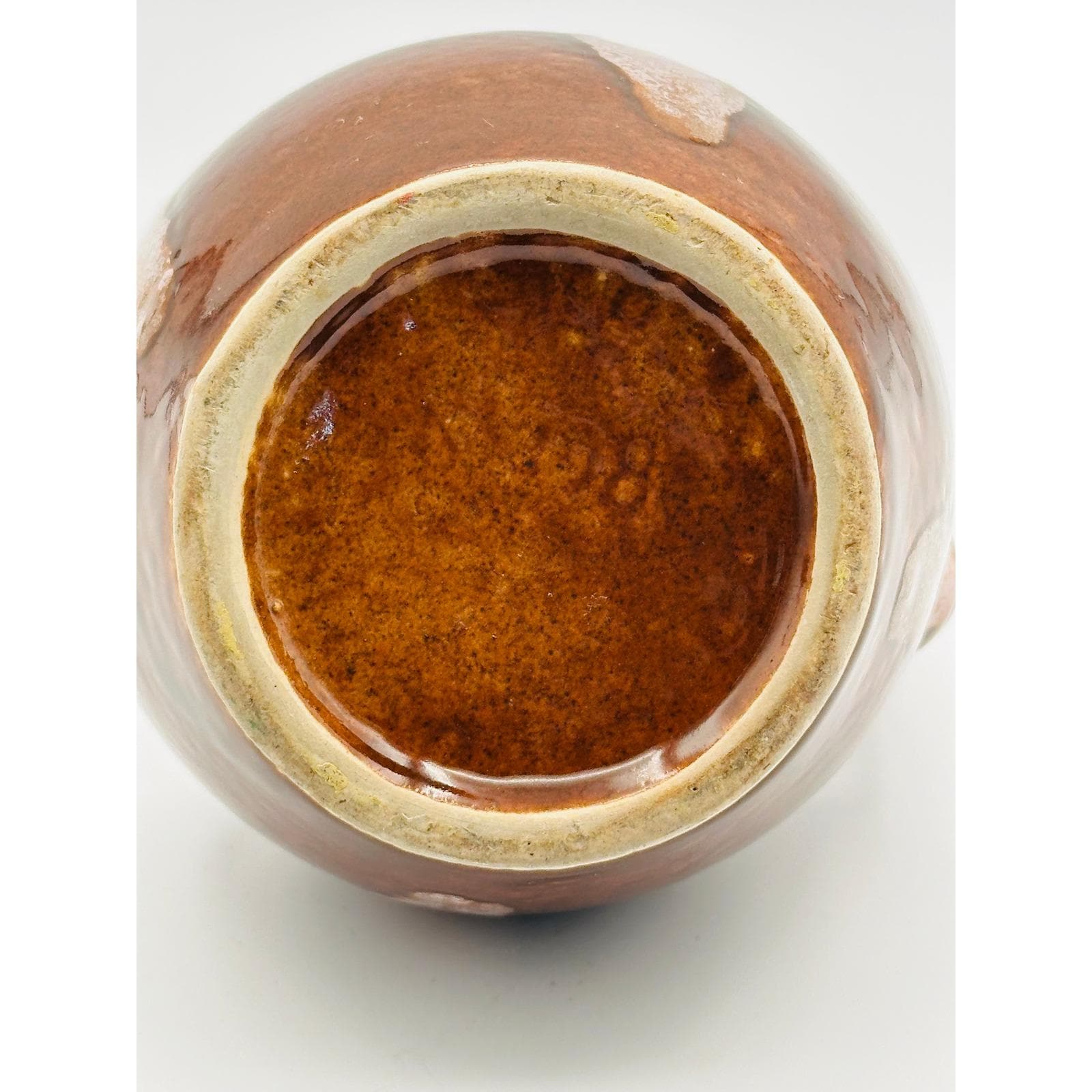 Vintage Pottery Brown Drip Glaze Pitcher - Handmade Ceramic Water Jug with Unique Square Handle