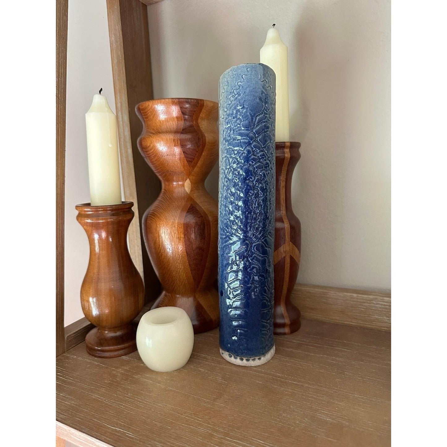 Handmade Studio Pottery Vase - Tall Textured Ceramic Bud Artist Signed Decorative Home Decor