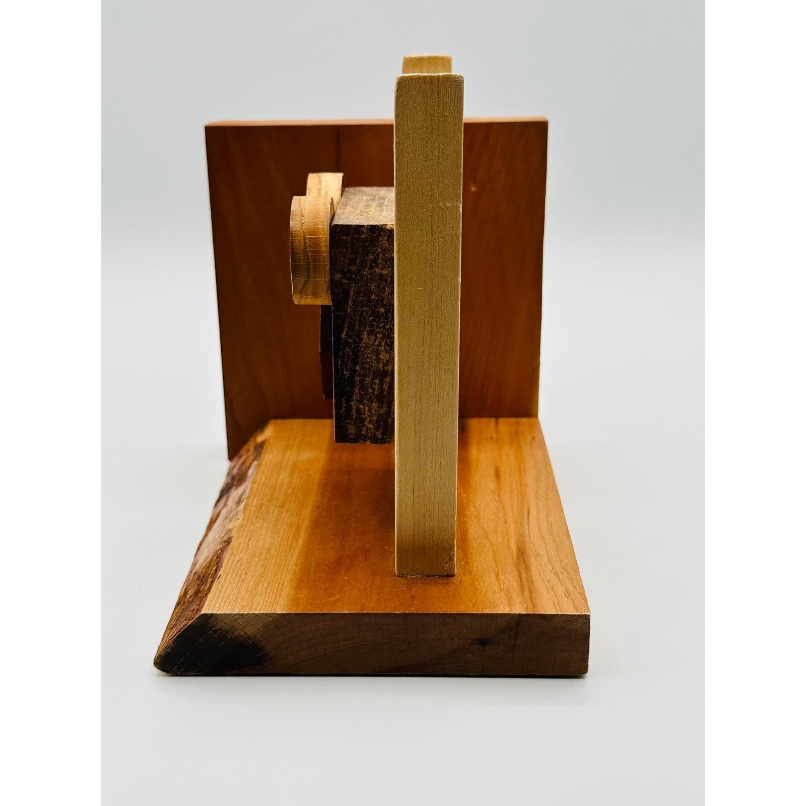 Handmade Wooden Owl Bookends - Rustic Mid-Century Modern Style Home Office Decor